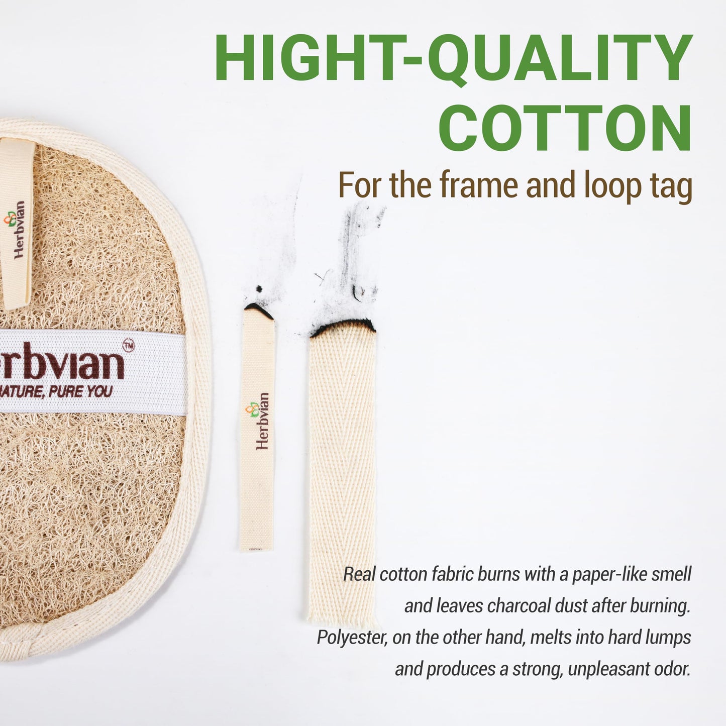 Herbvian Vietnamese Natural Loofah Exfoliating Body Scrubber Pads, 100% Plant-Based Shower Luffa Sponge, Bath Loofah for Women Men (2, Pack of 2) Beauty and Personal Care Herbvian