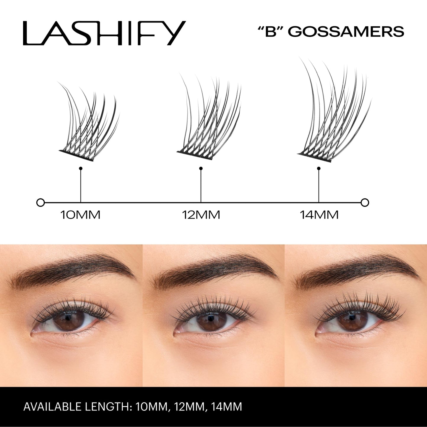 Lashify Bold 12mm Gossamer DIY Eyelash Extensions Refill, Black, Easy False Eyelashes for a Natural Look Beauty & Personal Care Lashify