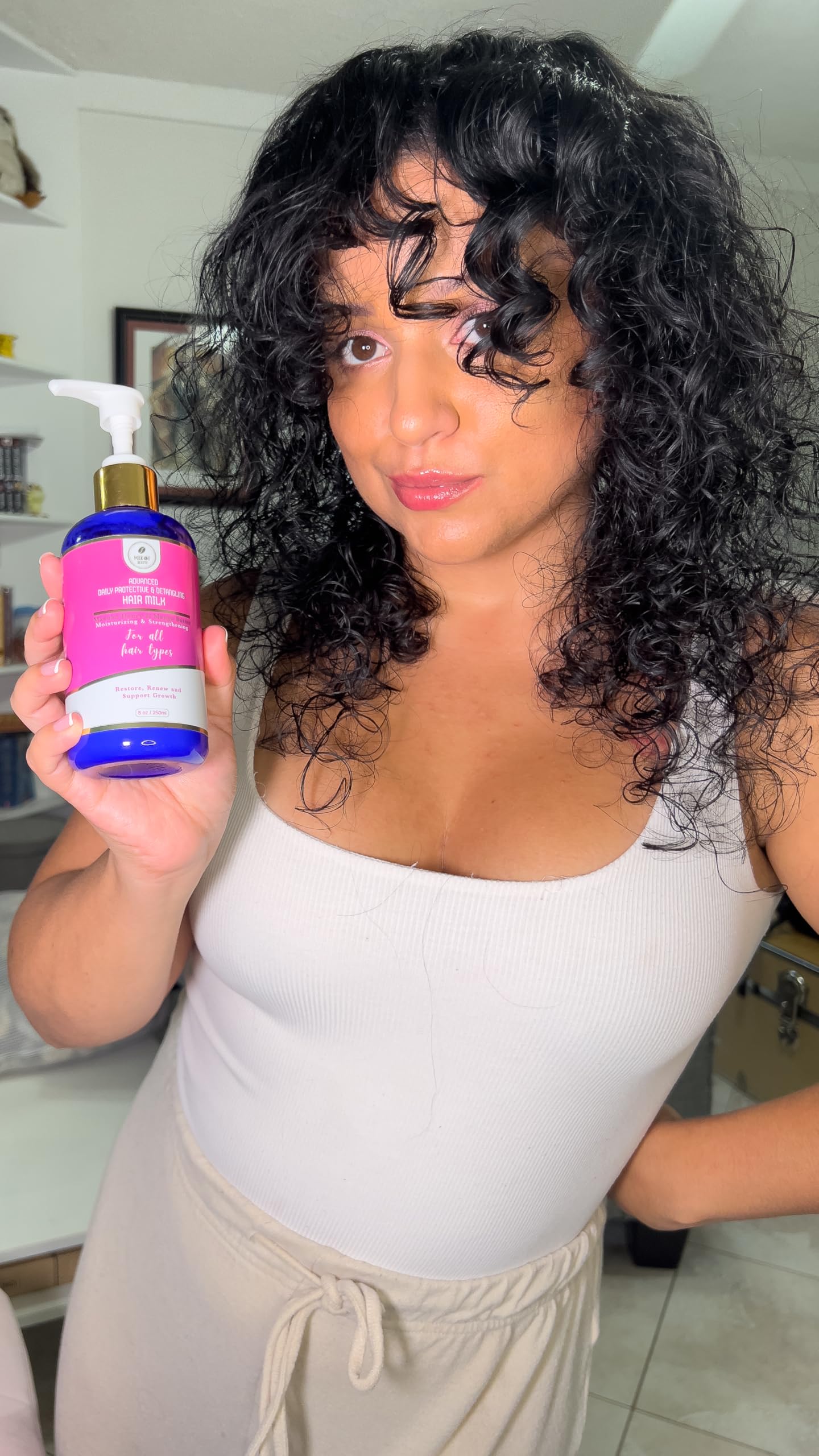 Advanced Daily Protective & Detangling Hair Milk | Nourishing Organic Leave-In Conditioning Repair and Renew Dry and damaged hair. Reduce Breakage Beauty & Personal Care MAKOF BEAUTY