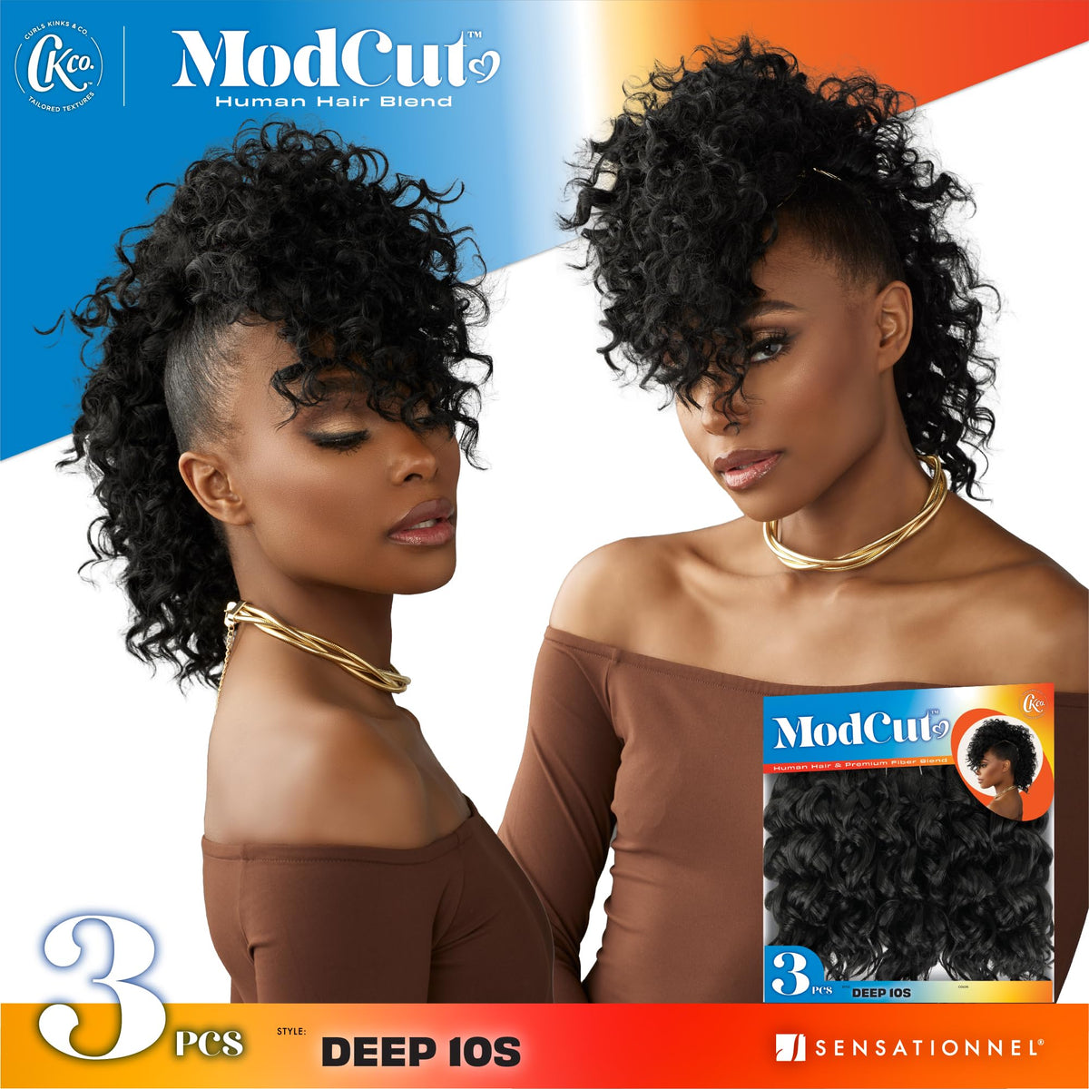 Sensationnel Curls Kinksandco ModCut 3pcs Bundles -Deep 10S,