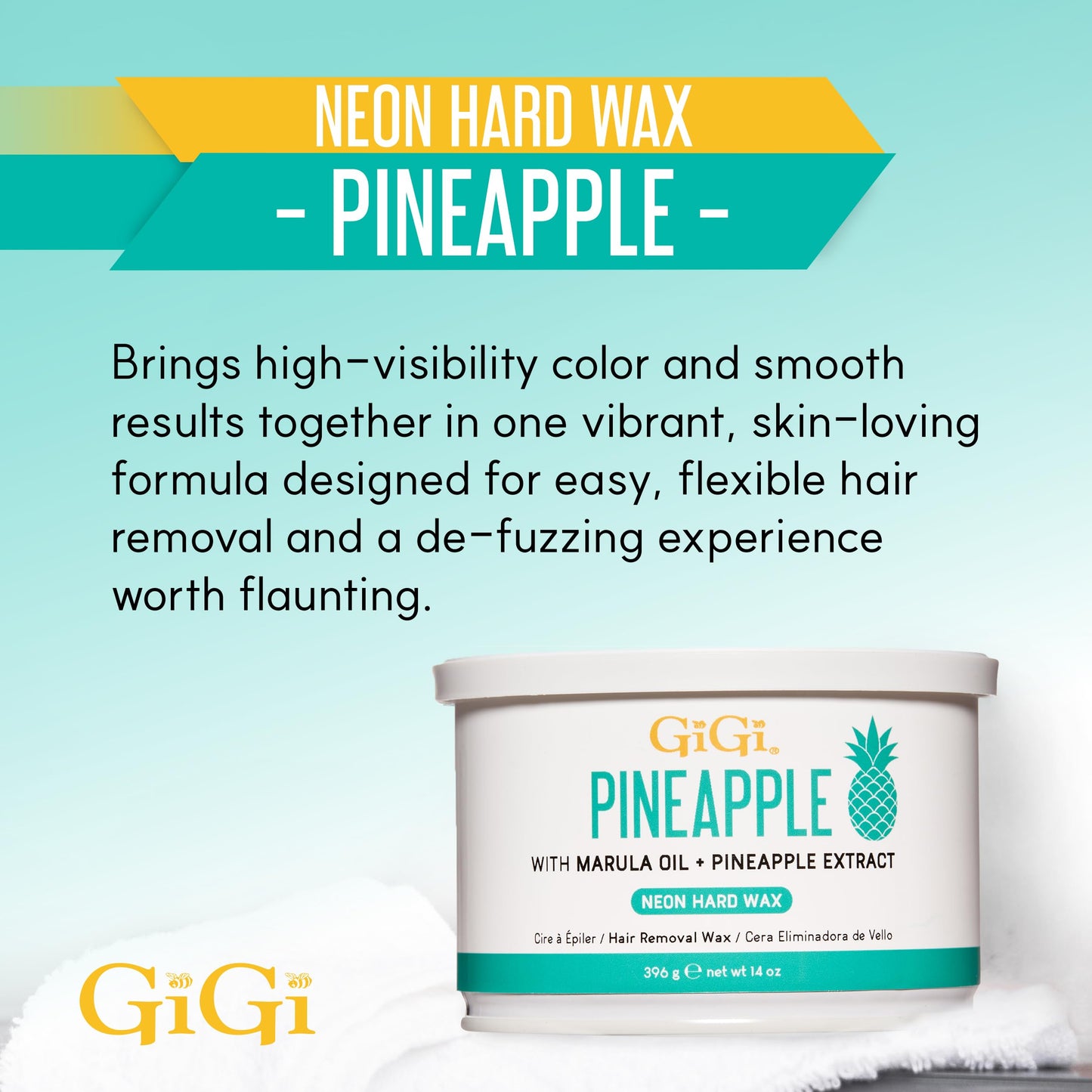 Gigi Neon Hard Wax - Pineapple, Stripless Wax for Hair Removal, Ideal for Sensitive Skin, 14 Oz Beauty and Personal Care GIGI