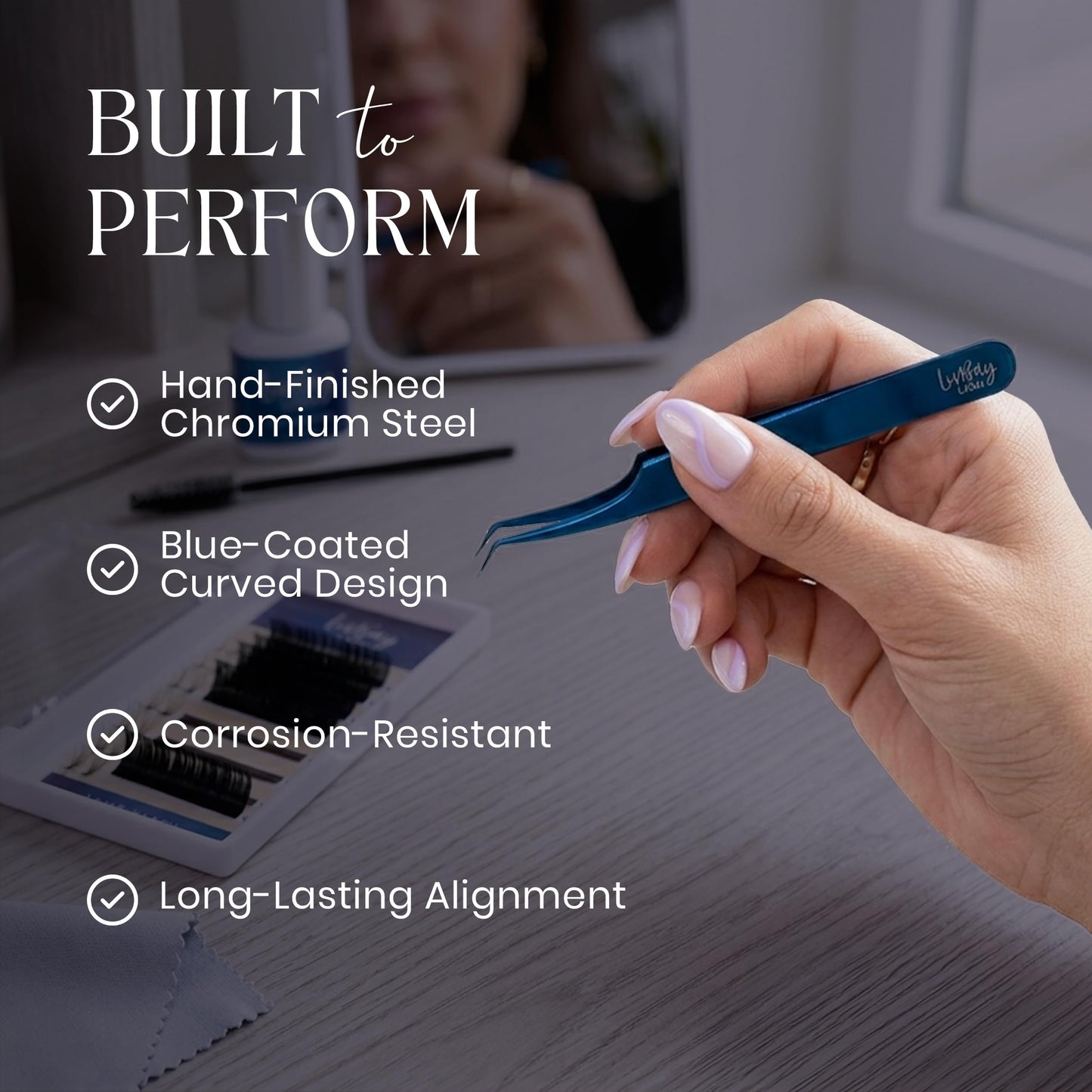 LivBay Lash Blue Magic Volume Lash Extension Tweezers, Stainless Steel Curved Tip Eyelash Extension Applicator Tool for Volume, Mega Volume & Classic Beauty and Personal Care LIVBAY