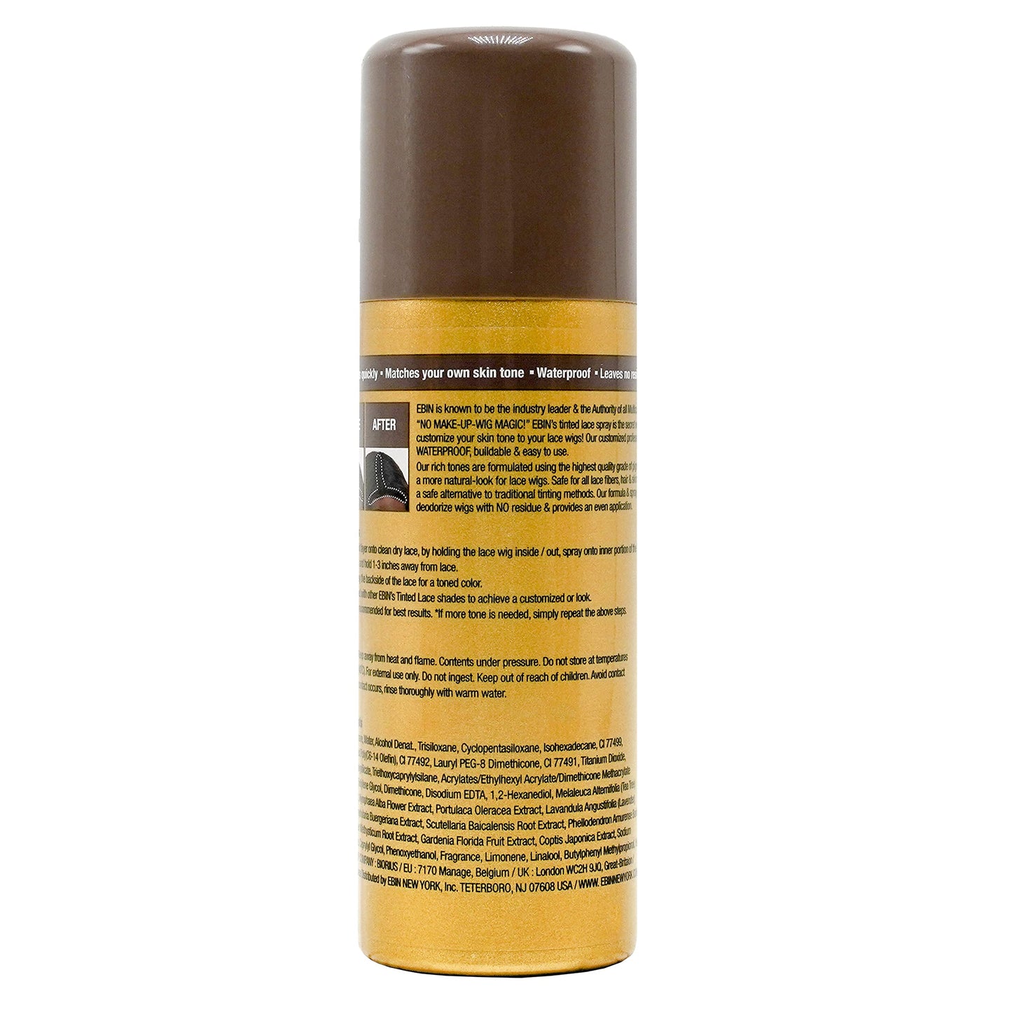 EBIN NEW YORK Tinted Lace Spray Darkest Brown | Water Resistant & High Pigment Lace Tint for Wig | Even Spray, No Residue & Natural Finish | 2.7 Fl Oz Beauty & Personal Care EBIN NEW YORK