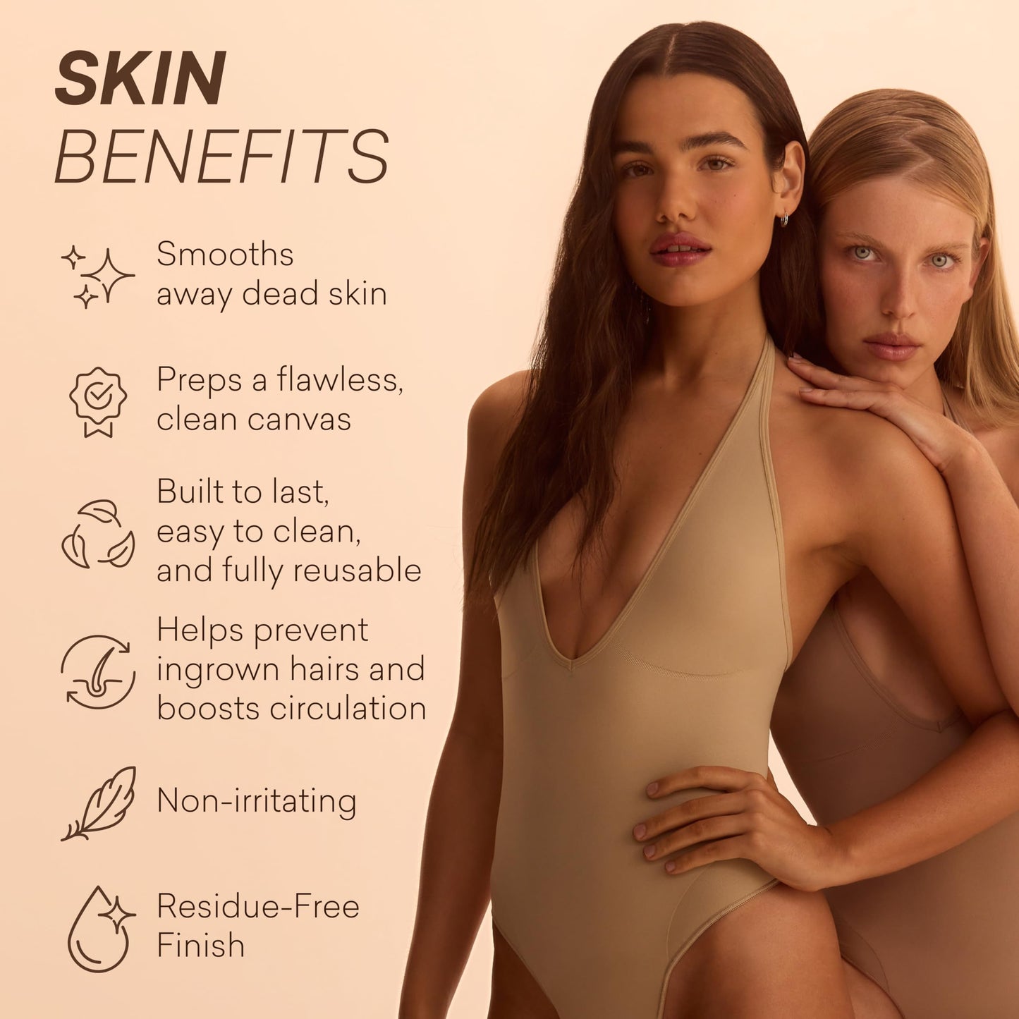 Brown Bee Exfoliating Mitt - Reusable Body Exfoliator Glove for Smooth Skin, Tanning Prep & Build-Up Removal, All Skin Types Beauty and Personal Care Brown Bee