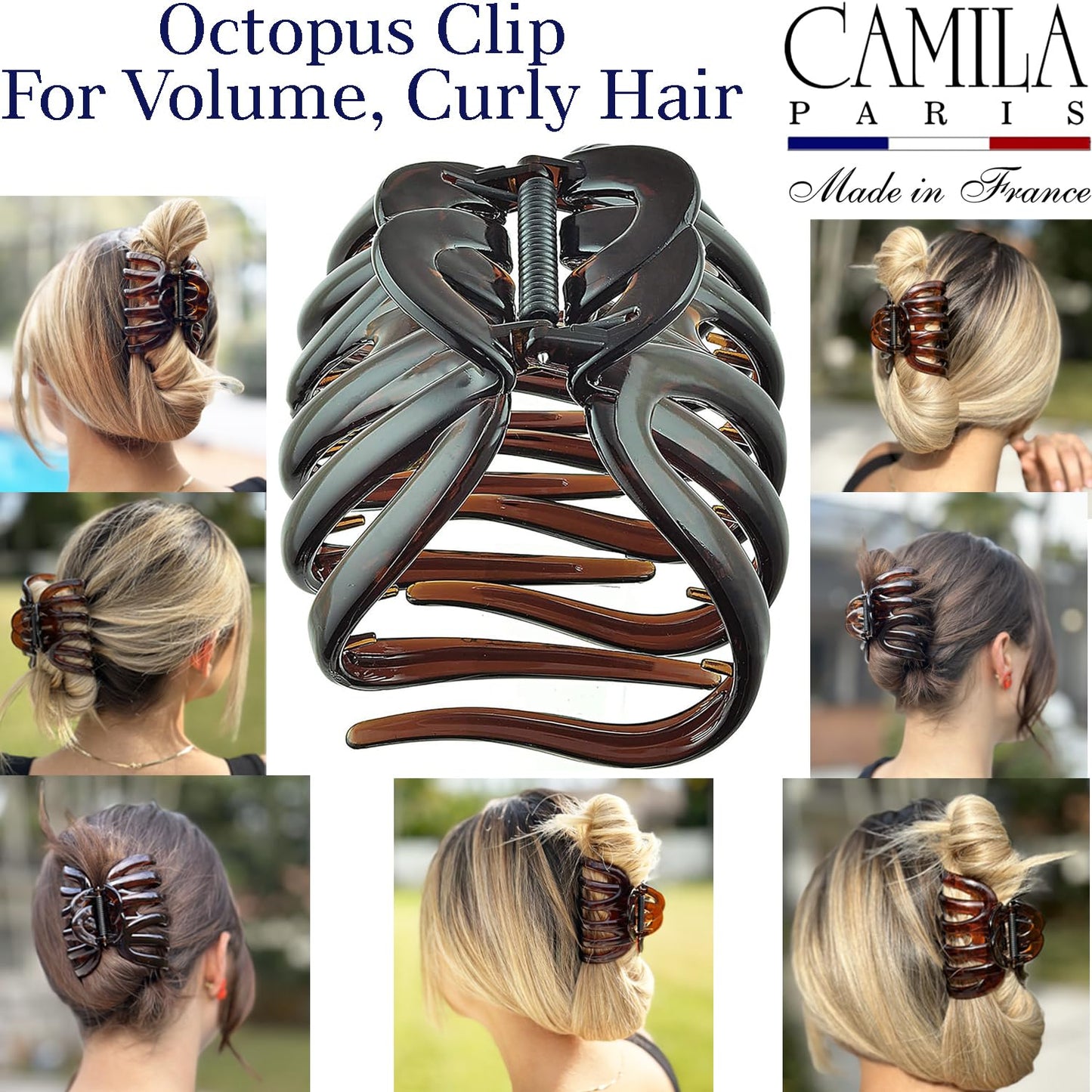 Camila Paris AD718 Octopus French Hair Clips for Women Thick Hair, Large Hair Clips for Thick Hair for Curly Wavy Long Hair, Strong No-Slip Grip Hair Beauty & Personal Care Camila