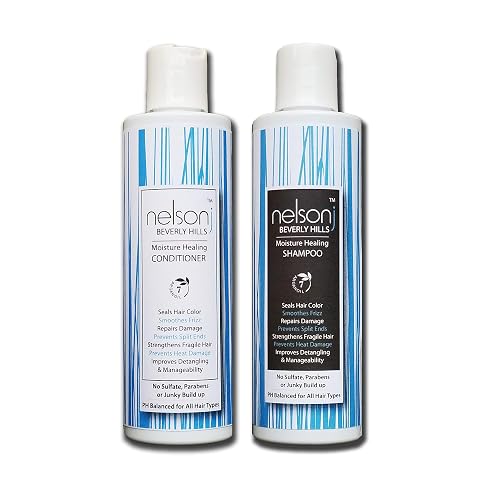 Moisture Healing Shampoo & Conditioner Set - 8oz (2-Pack) Beauty & Personal Care Nelson j Beverly Hills