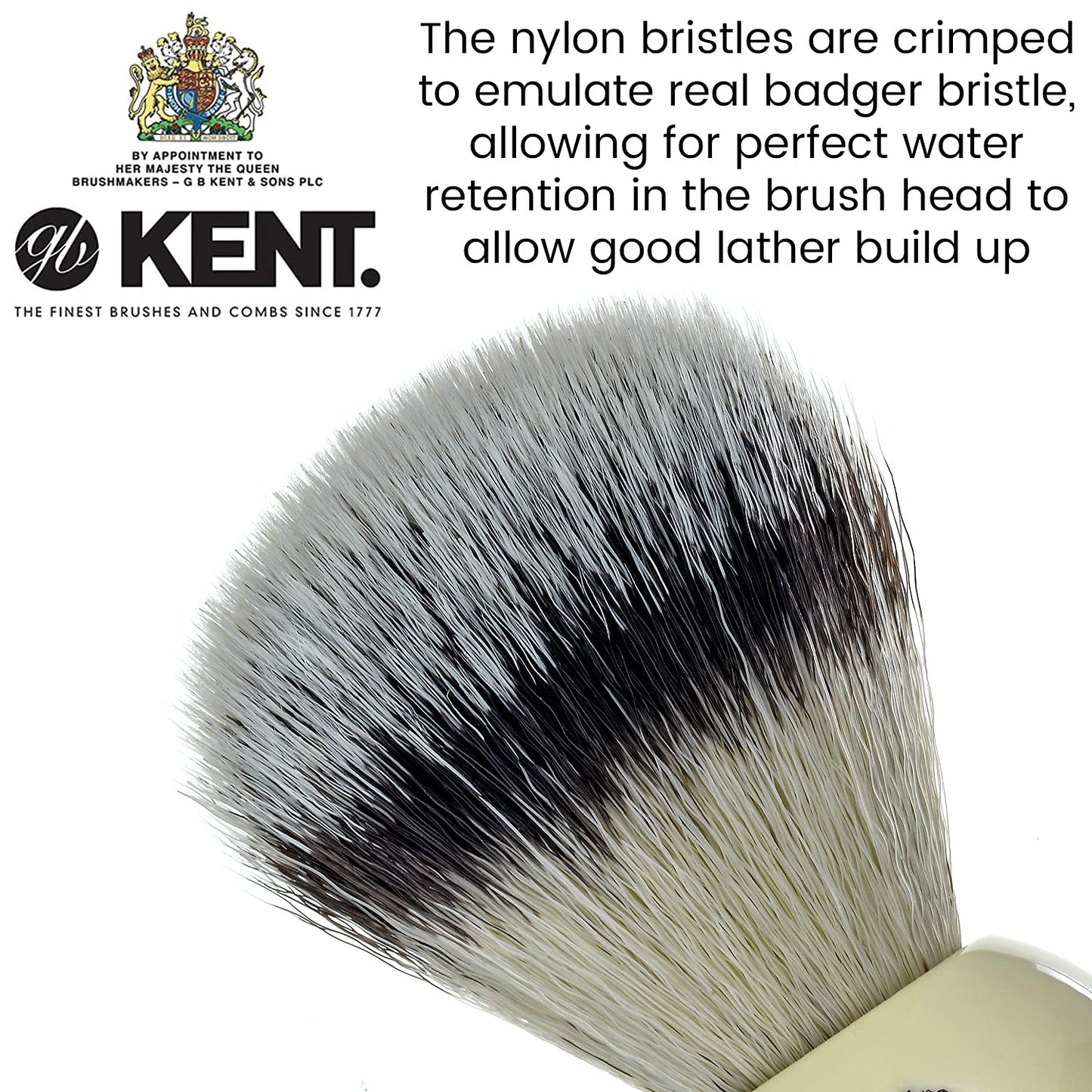 Kent Infinity Plus Shaving Brush with Ultra-Soft Silvertext Synthetic Badger Brush - Perfect Lather and Shaving Brush made for Shave Cream and Shaving Beauty and Personal Care KENT