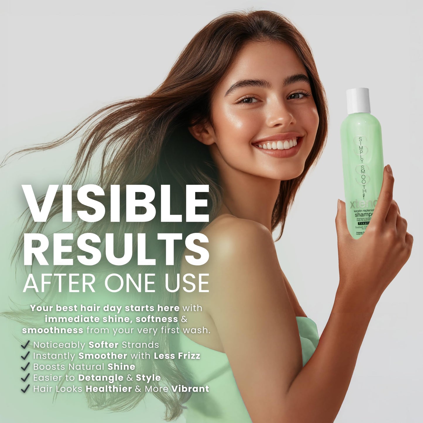 SIMPLY SMOOTH Xtend Keratin Replenishing Shampoo Tropical | Sulfate-Free Daily Cleanser for Dry, Frizzy, Damaged Hair | Smooths, Strengthens Beauty & Personal Care SIMPLY SMOOTH