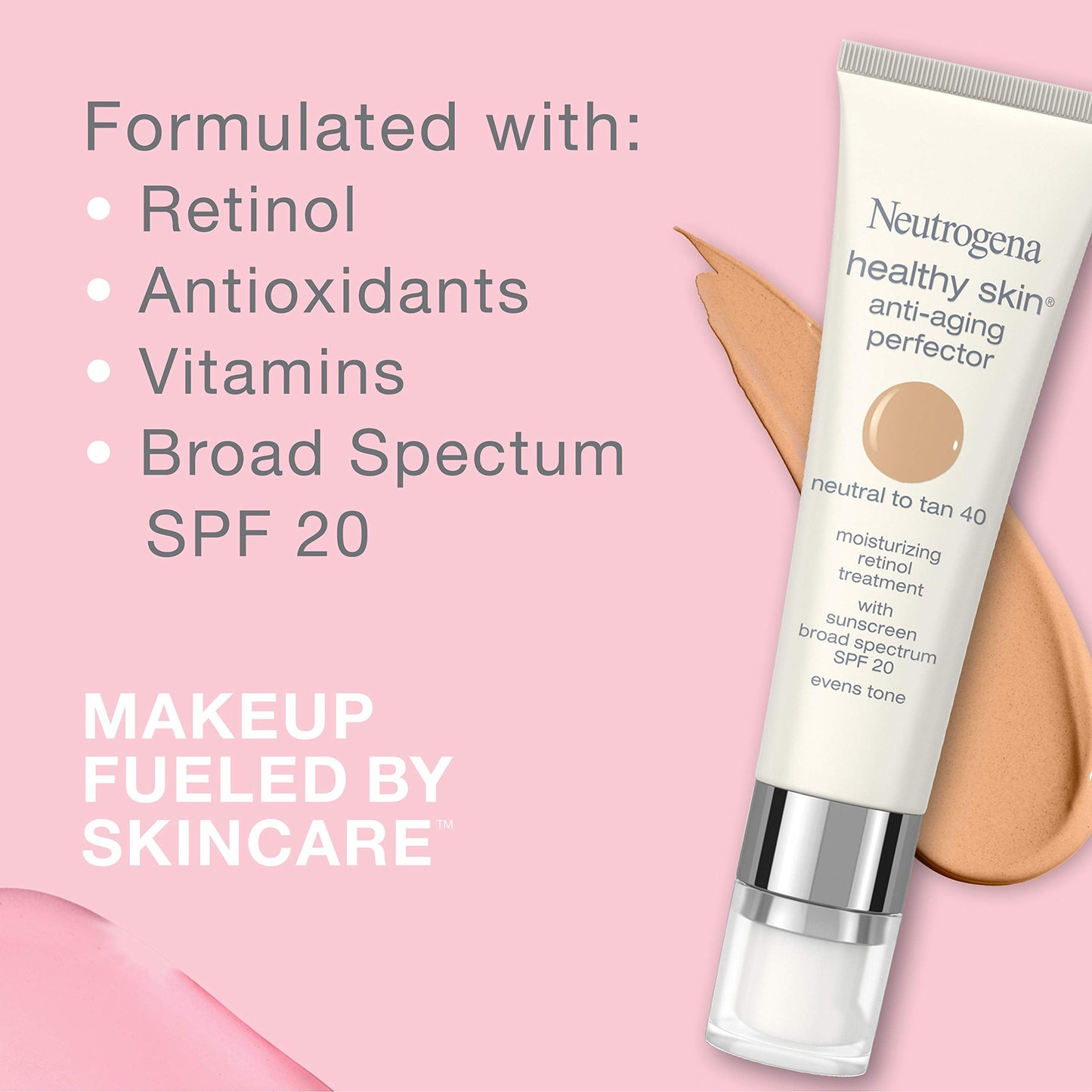 Neutrogena Healthy Skin Anti-Aging Perfector Tinted Facial Moisturizer and Retinol Treatment with Broad Spectrum SPF 20 Sunscreen with Titanium Beauty & Personal Care Neutrogena