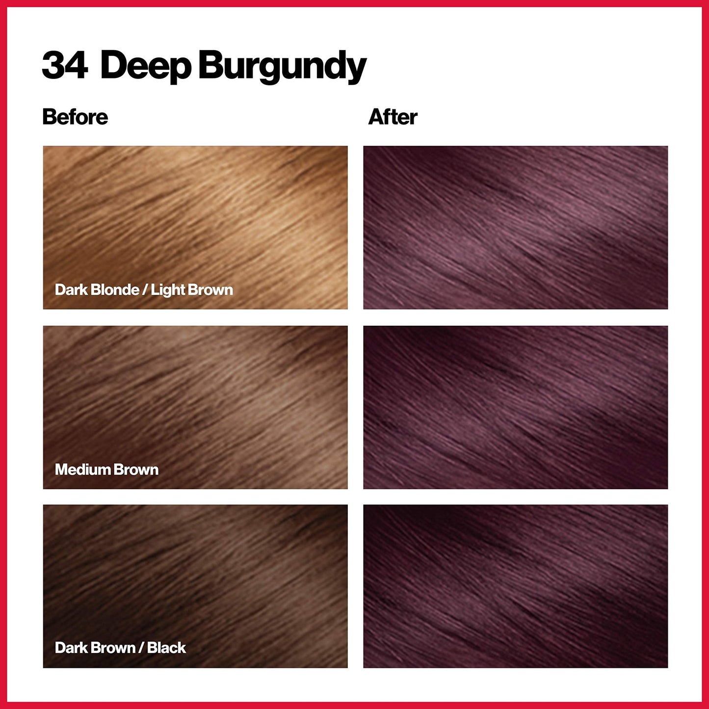 Revlon Permanent Hair Color, Permanent Hair Dye, Colorsilk with 100% Gray Coverage, Ammonia-Free, Keratin and Amino Acids, 34 Deep Burgundy, 4.4 Oz Beauty & Personal Care REVLON