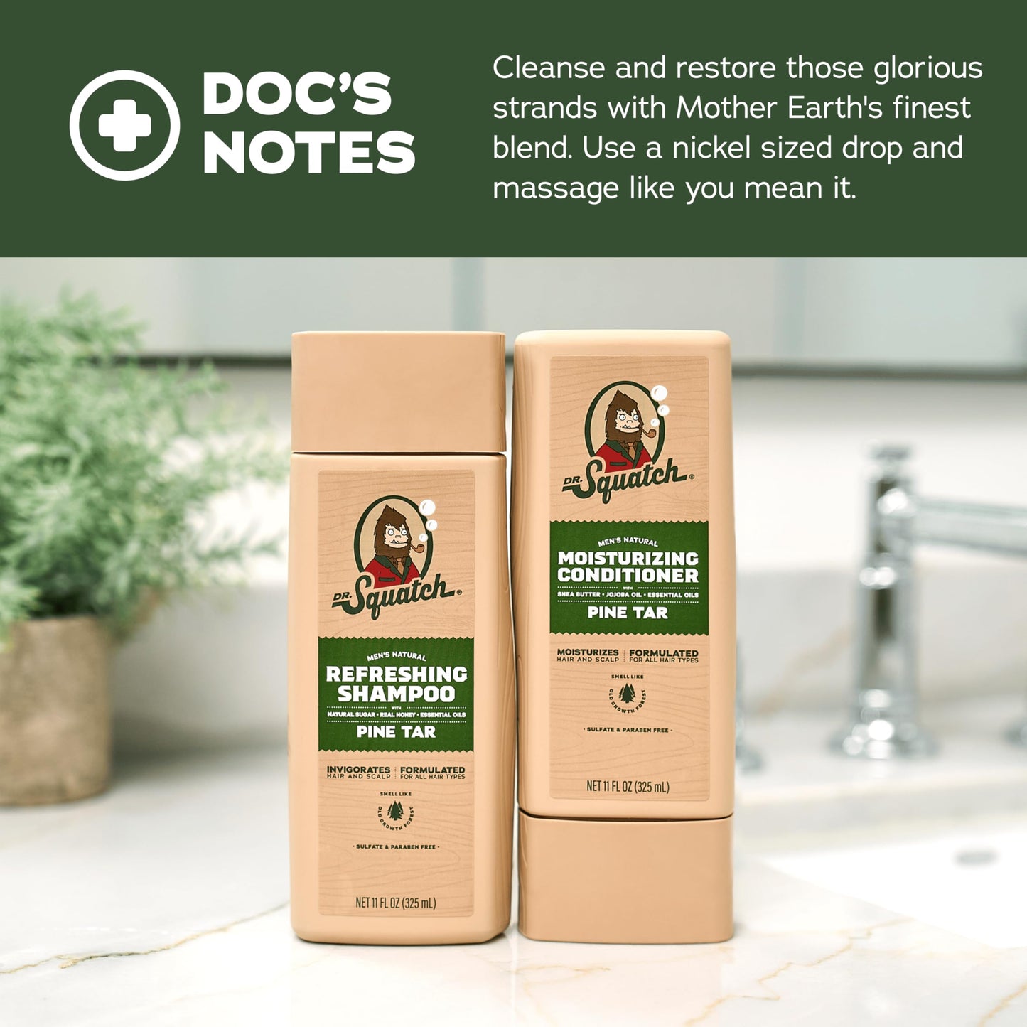 Dr. Squatch Men's Natural Shampoo and Conditioner Set - Sulfate & Paraben Free Natural Shampoo and Conditioner for Men - Scalp Nourishing Formula Beauty & Personal Care Dr. Squatch
