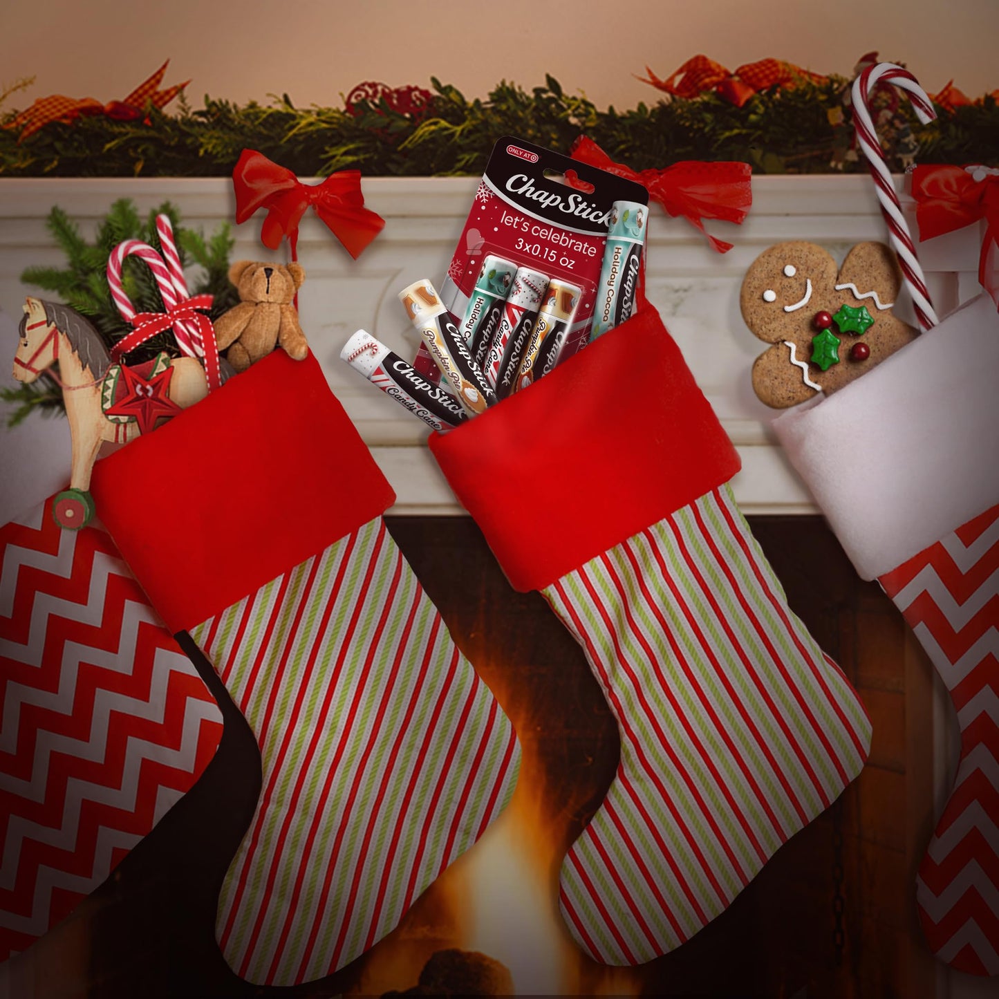 ChapStick Holiday Hot Chocolate, Candy Cane and Sugar Cookie Lip Balm, 0.15oz, 3 pack Beauty and Personal Care ChapStick