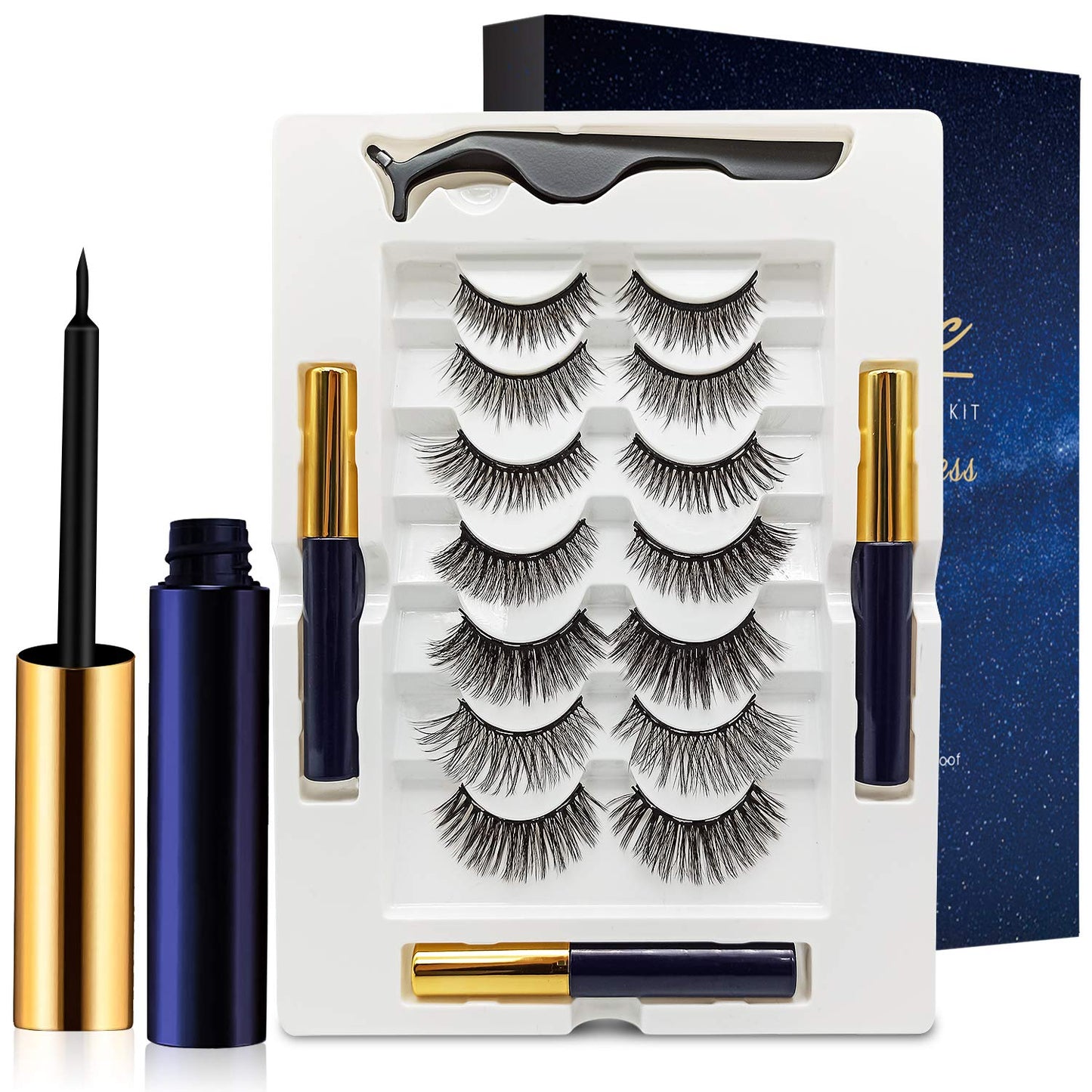 Magnetic Eyelashes with Eyeliner Kit - DUOERLA Magnetic Lashes with Eyeliner Natural Looking - 3 Tubes Magnetic Eyeliner and Lashes Kit, 7 Pairs 3D Beauty & Personal Care DEL DUOERLA