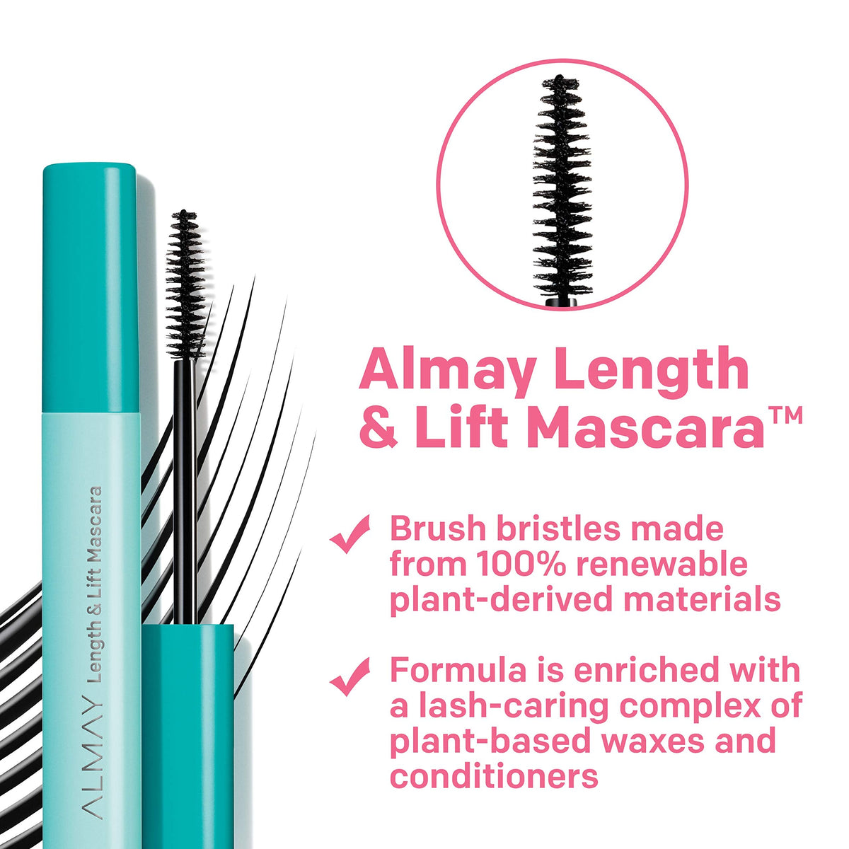 Almay Lengthening Mascara, Volume & Lift, Eye Makeup, Hypoallergenic and-Fragrance Free, 020 Black, 0.24 fl oz. Beauty & Personal Care Almay