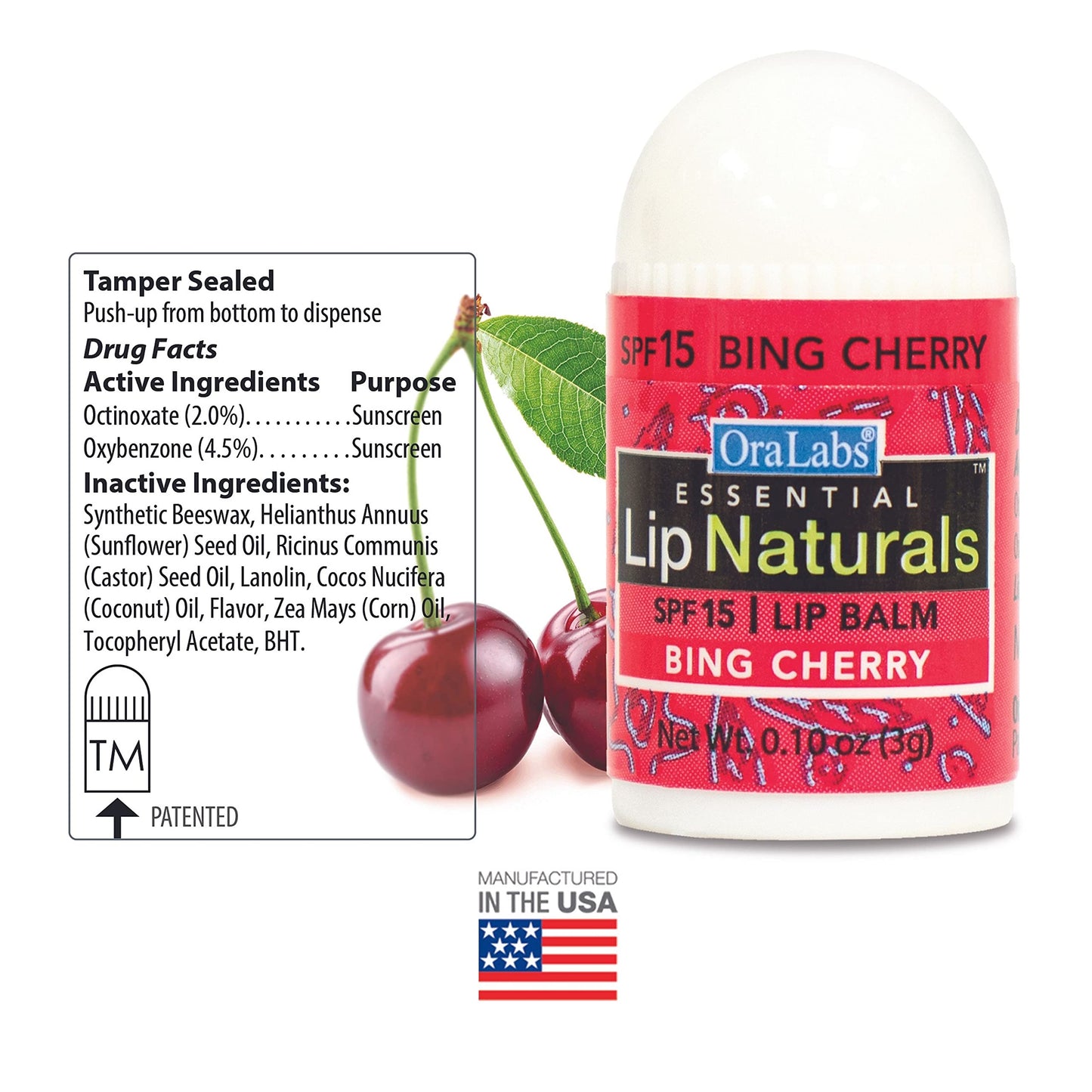 Lip Naturals Assorted Mini Lip Balms with Sunscreen (SPF-15) & Keychain - 12 Count, 3 Flavors: Tea Tree Mint, Vanilla Bean, Bing Cherry (0.10oz/3g Beauty & Personal Care LIP NATURALS