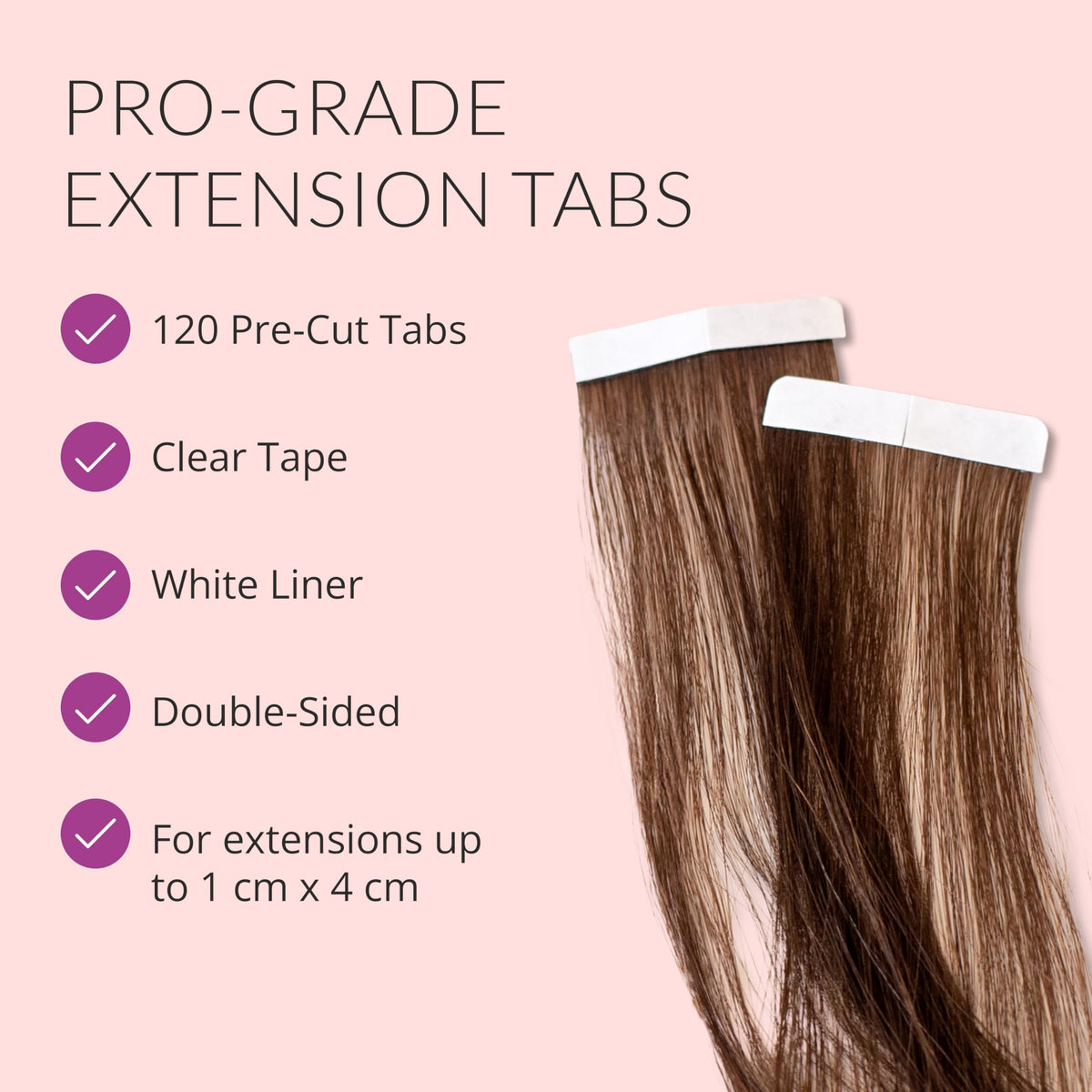 Beautify Pro-Flex II Extension Tabs 120 Pieces for Tape in Hair Extensions, Hair Tape Prep, Wig Applications and Lace Systems Offering Strong Hold,