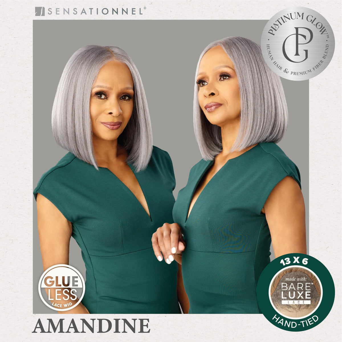 Sensationnel Platinum Glow 13x6 Wig-Amandine, 1B OFFBLACK