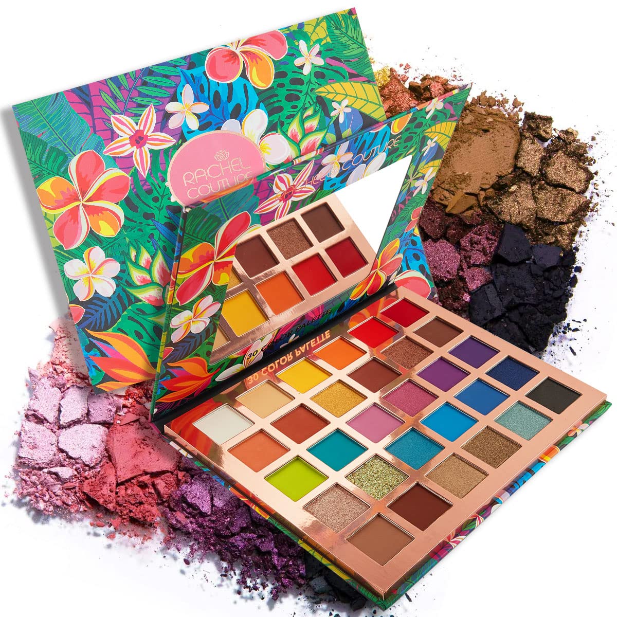 Rachel Couture Makeup Palette with Natural Ingredients & Pure Pigments | Vegan & Cruelty-Free | Infused with Natural Botanical Extracts - 30 Colors Beauty & Personal Care Rachel Couture