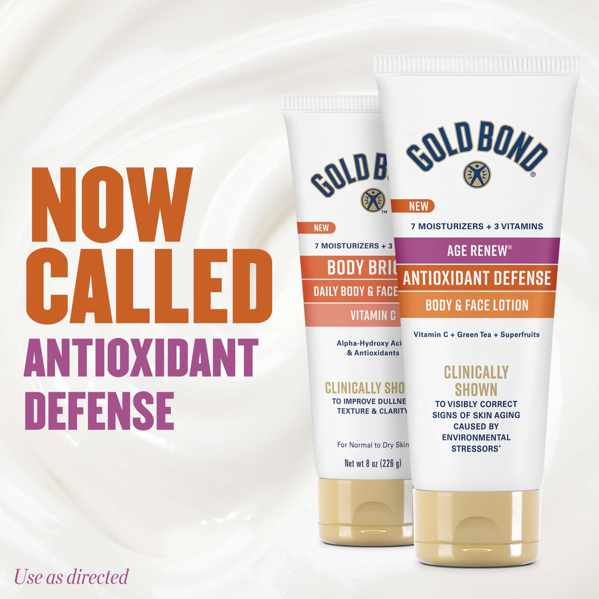 Gold Bond Age Renew Antioxidant Defense Body & Face Lotion, Brightens, Smooths & Evens Skin Tone, Nongreasy Moisturizer With Vitamin C, Superfruits Beauty & Personal Care Gold Bond