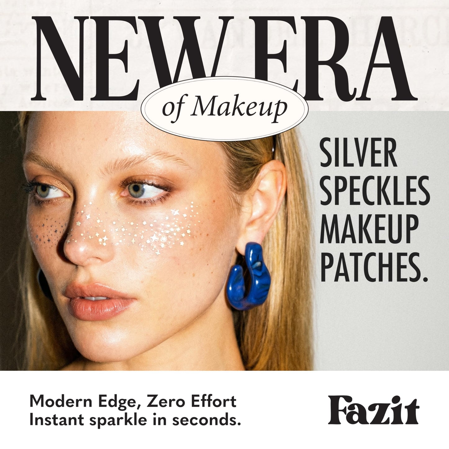 Fazit Silver Speckles - Glitter Freckle Makeup Patches - Shimmering Faux Freckles & Body Glitter - Waterproof, Long-Lasting Instant Glamour Beauty & Personal Care Fazit