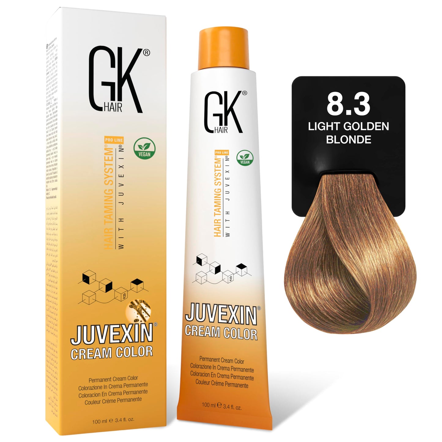 GK HAIR Global Keratin Professional Hair Color Cream Tube (3.4 Fl Oz/100ml) Nourishing & Cleansing Colors for Styling High Performance Long Lasting Beauty & Personal Care GK HAIR