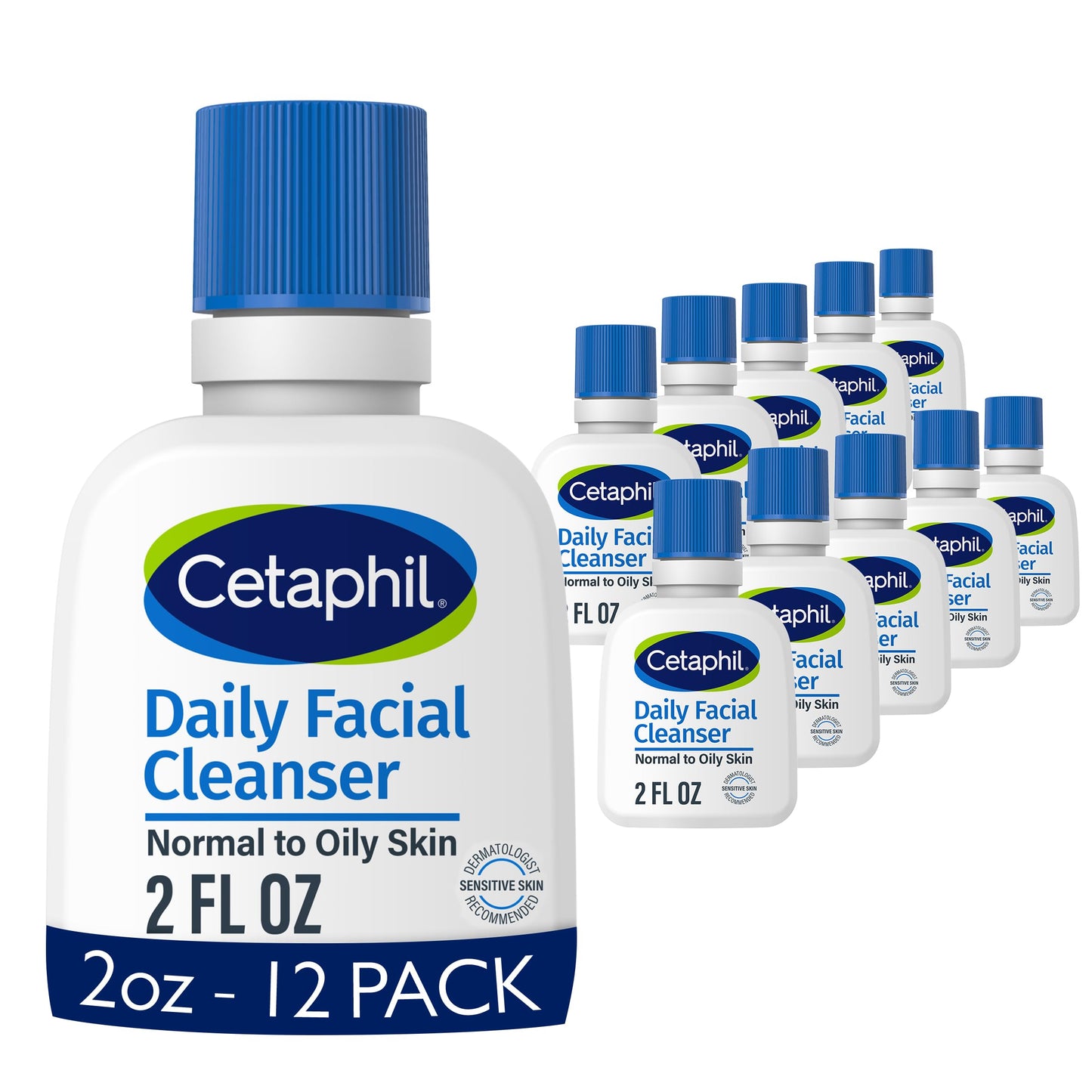 Cetaphil Face Wash, Travel Size Toiletries, Daily Facial Cleanser for Sensitive, Combination to Oily Skin, 2 oz 12 Pack, Gentle Foaming, Soap Free Beauty & Personal Care Cetaphil