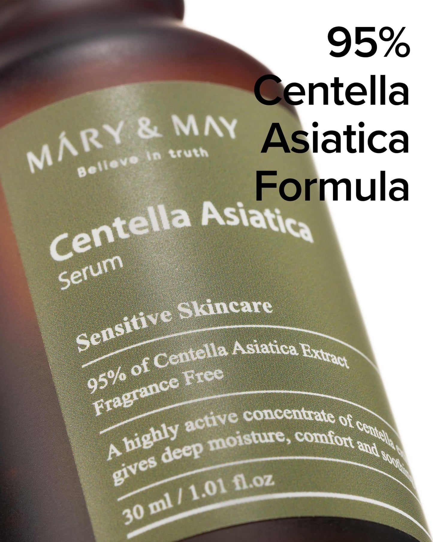 Mary&May Centella Asiatica Serum - 95% of Cica Extracxt for Instant Skin Soothing, Regeneration, and Elasticity Improvement - Korean Face Serum Beauty & Personal Care Mary&May