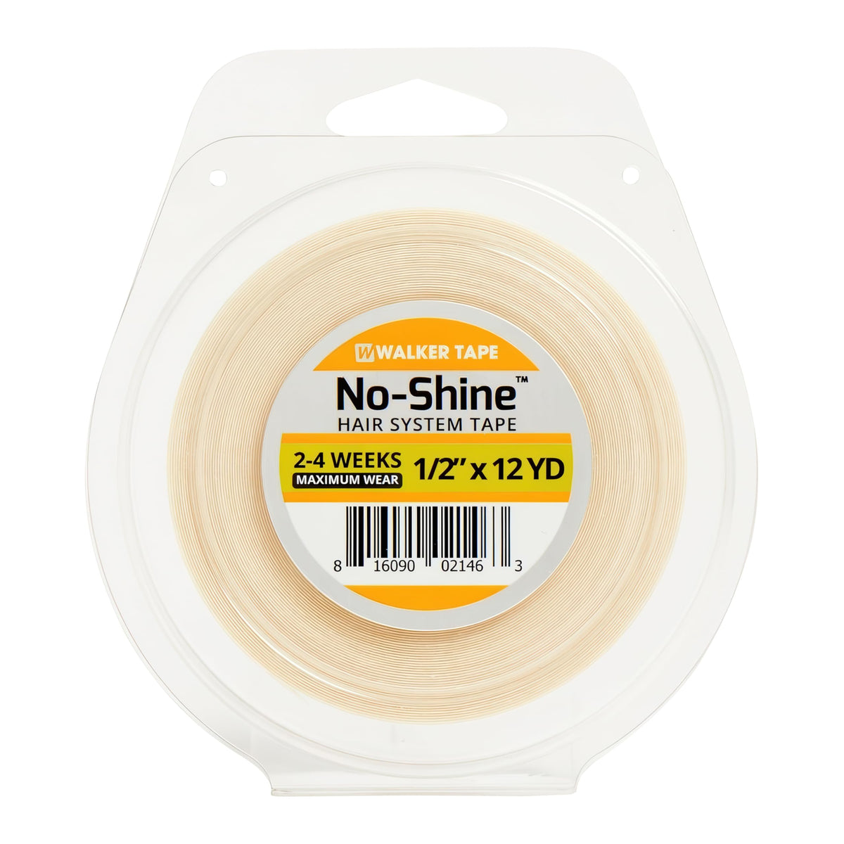 Walker Tape No-Shine Hair System Tape Roll 1/2" x 12 Yards, Hypoallergenic Double Sided Wig Tape for Lace Systems, Toupees, and Tape in Hair