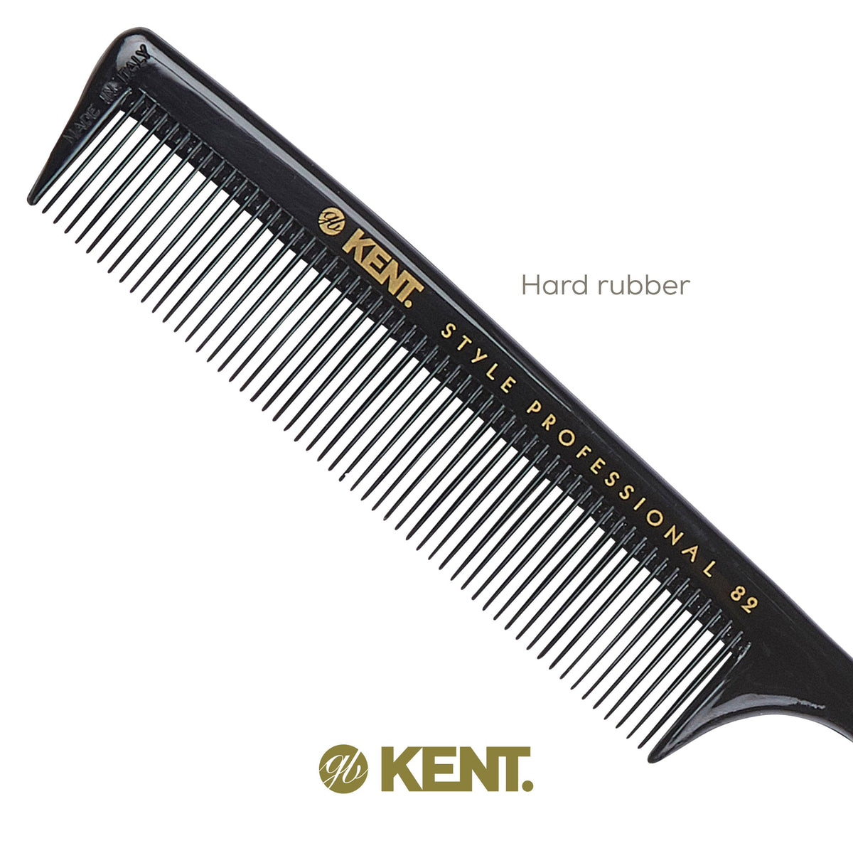 Kent SPC82 Fine Tooth Salon-Style Dressing Comb - Professional Barber Haircut Comb for Styling and Teasing - Quality Barber Supplies - Saw-cut