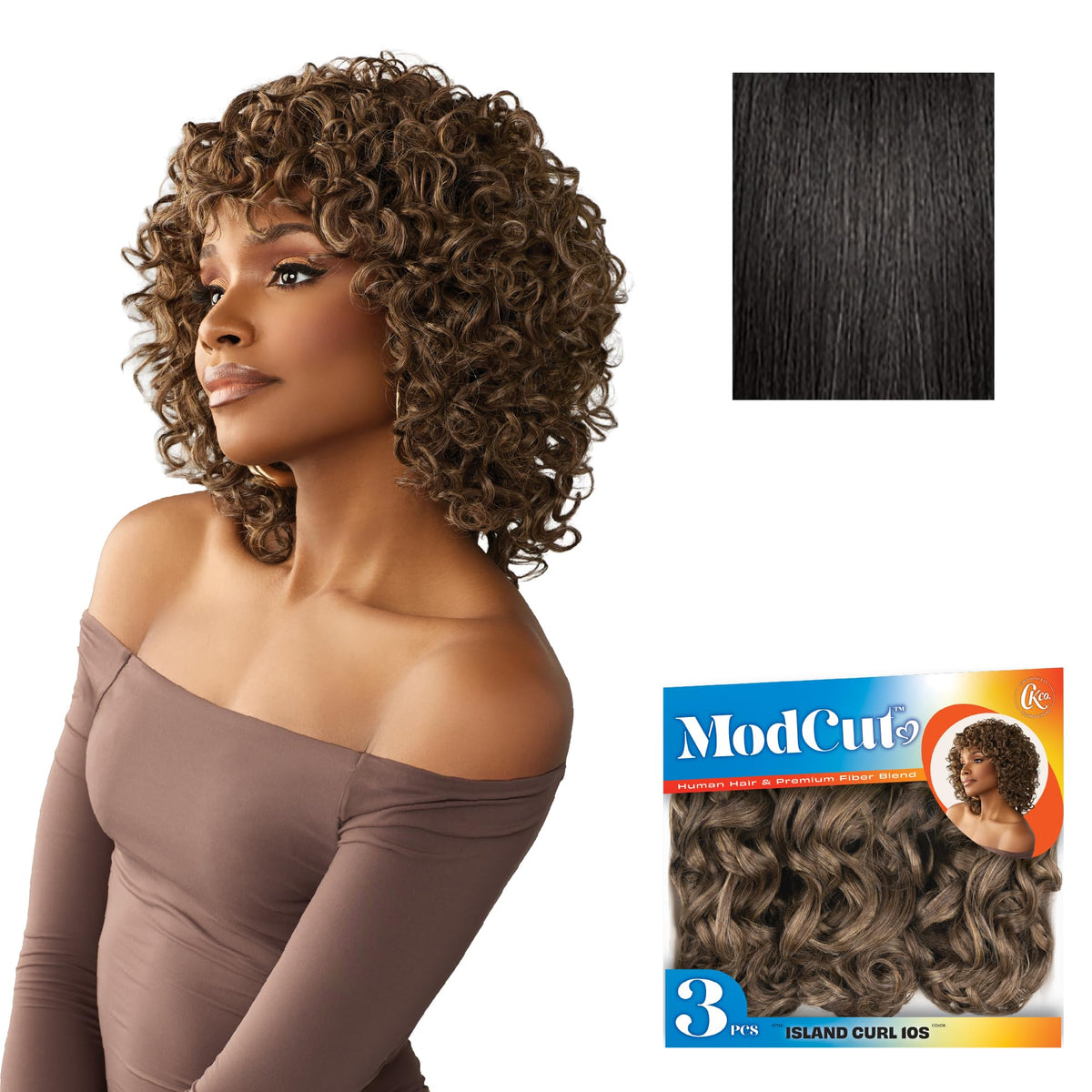Sensationnel CKCO ModCut 3pcs Bundles -Island Curl 10S,1B OFFBLACK