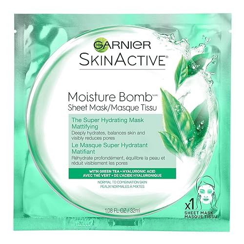 Garnier SkinActive Moisture Bomb The Super Hydrating Sheet Mask, Mattifying, 1 Count (Pack of 1) Beauty & Personal Care Garnier