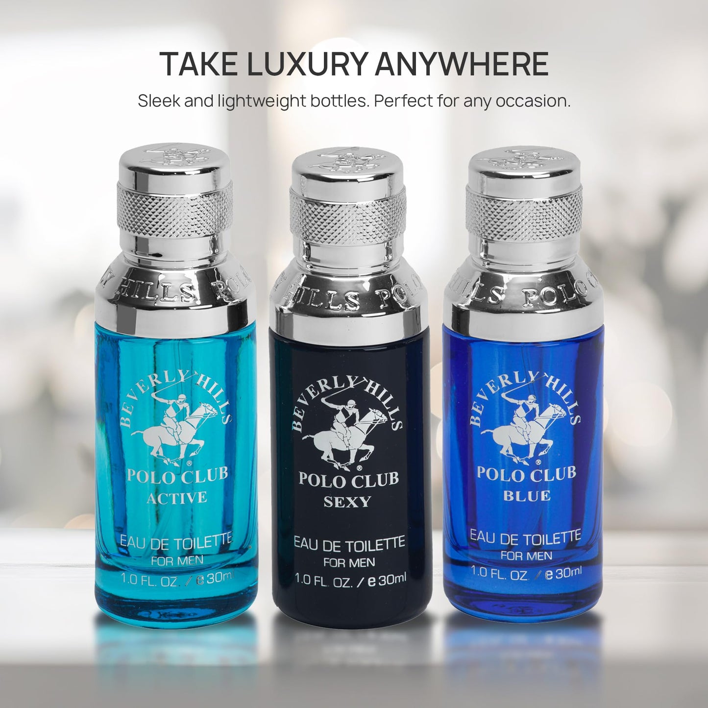 Beverly Hills Polo Club MENS 3PC SLIDER - BLUE VARIANT - CONTAINS BLUE/SEXY/ACTIVE 1OZ EDTs Beauty & Personal Care Beverly Hills Polo Club