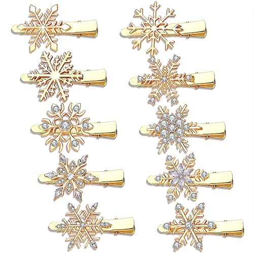 Christmas Snowflake Hair Clips Holiday Rhinestone Snowflake Hairpins for Women Girls Winter Festive Hair Accessory Christmas Party New Year Gifts Beauty & Personal Care CEALXHENY