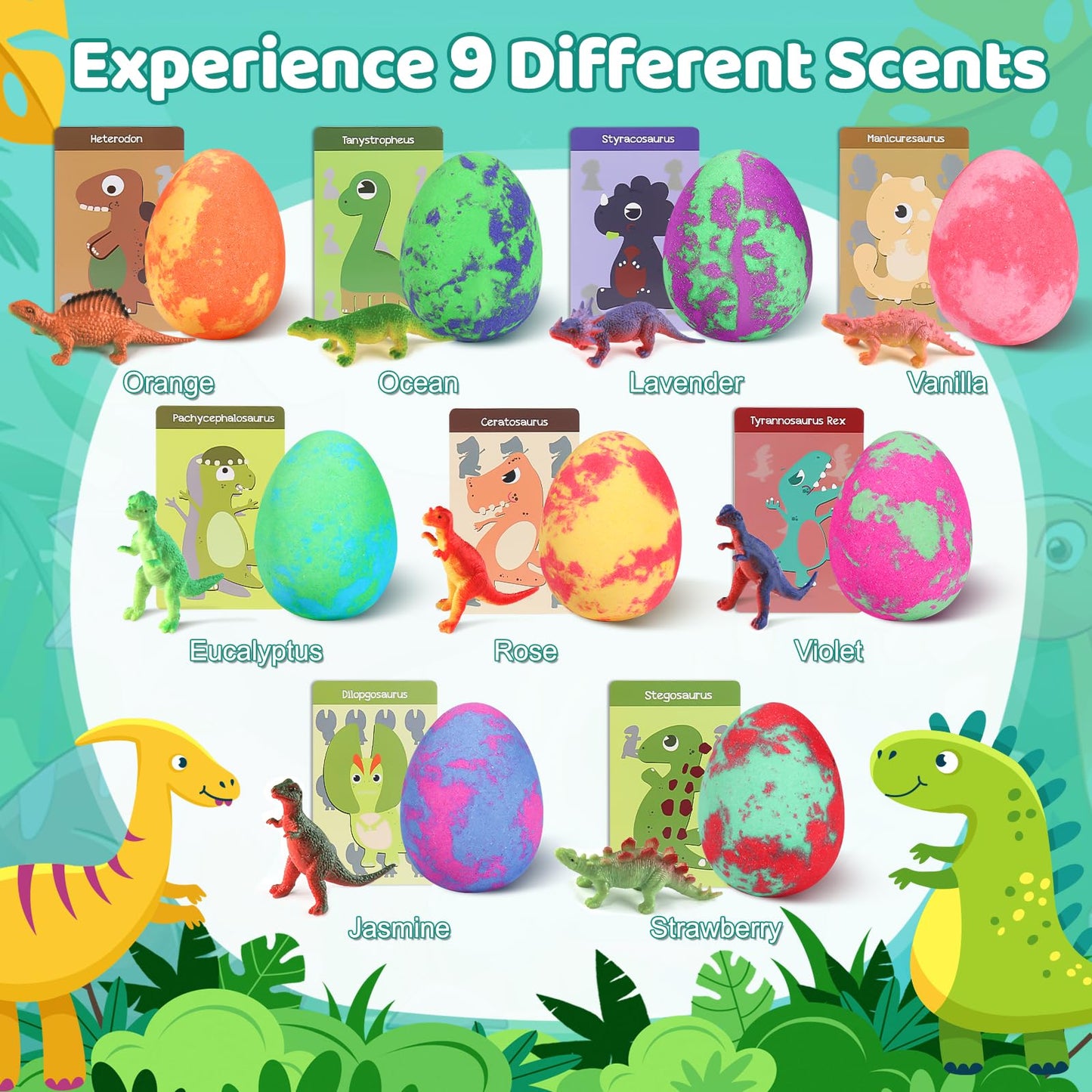 Bath Bombs for Kids with Surprise Toys Inside - 9 Pack Dinosaur Bath Bombs Gift Set, Dinosaur Toys for Kids 3 4 5 6 7 8 9 Years, Birthday Gifts Beauty and Personal Care STARYAR
