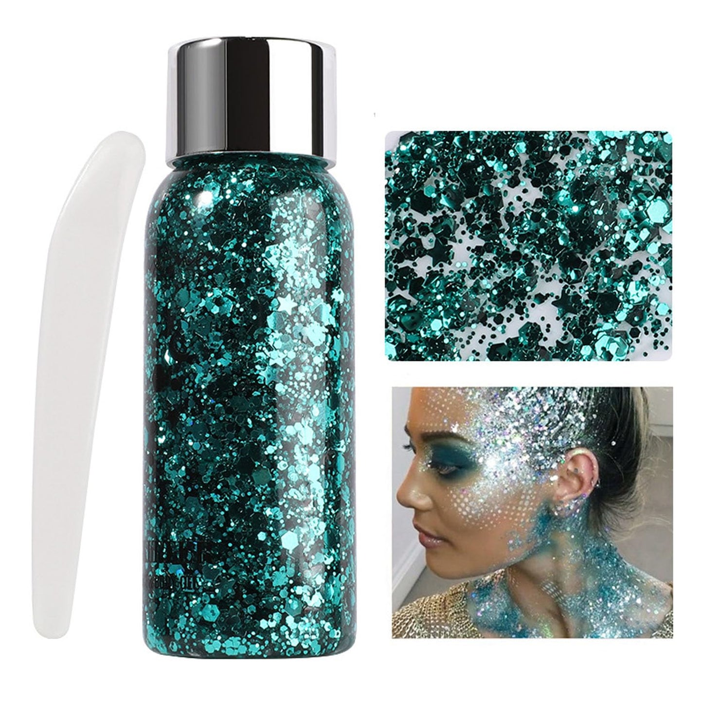 JUDEWY Body Glitter Gel, Face Glitter Body Glitter Glitter Liquid Eyeshadow, Face Hair Nail Glitter, Holographic Makeup Festival Glitter Makeup (05) Beauty & Personal Care JUDEWY