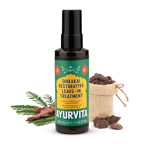 AyurVita Shikakai Restorative Leave-In Conditioner - Herbal Remedy For Dry Scalp and Strands - Moisturizing, Scalp-Cooling Spray - Planet-Friendly Beauty & Personal Care AyurVita