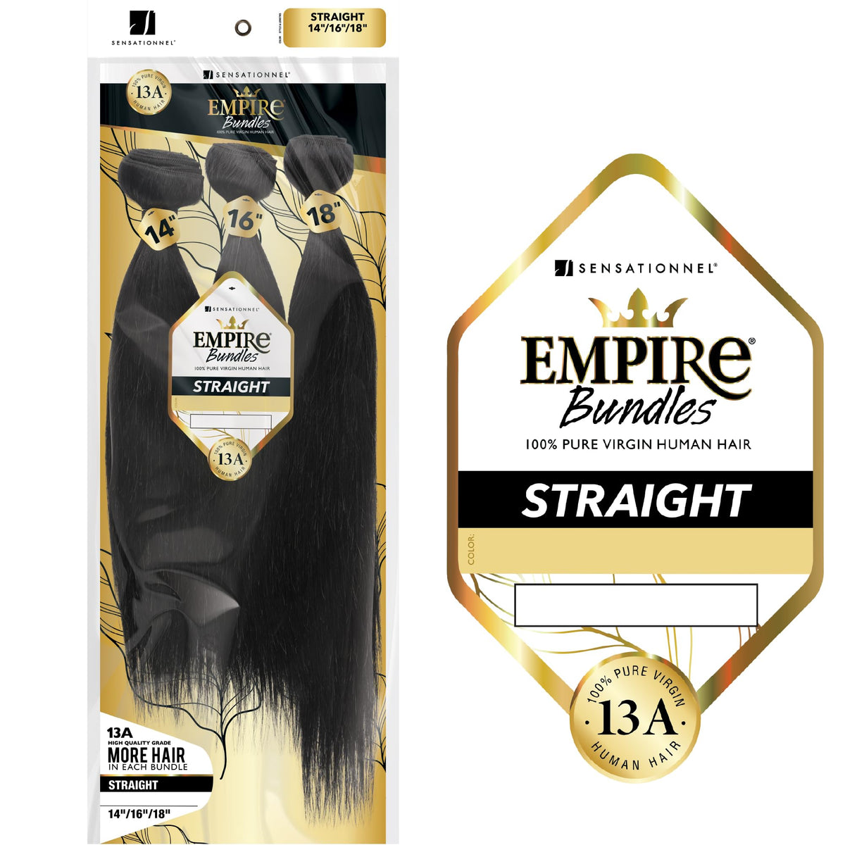 Sensationnel Empire Bundles Multi-Straight,14 16 18 inch, NATURAL
