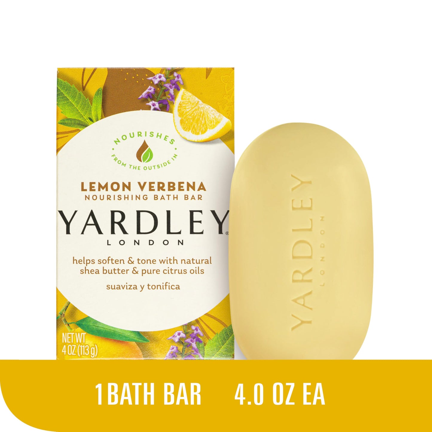 Yardley London Lemon Verbena Naturally Moisturizing Bath Bar, 4 ounce Beauty & Personal Care Yardley