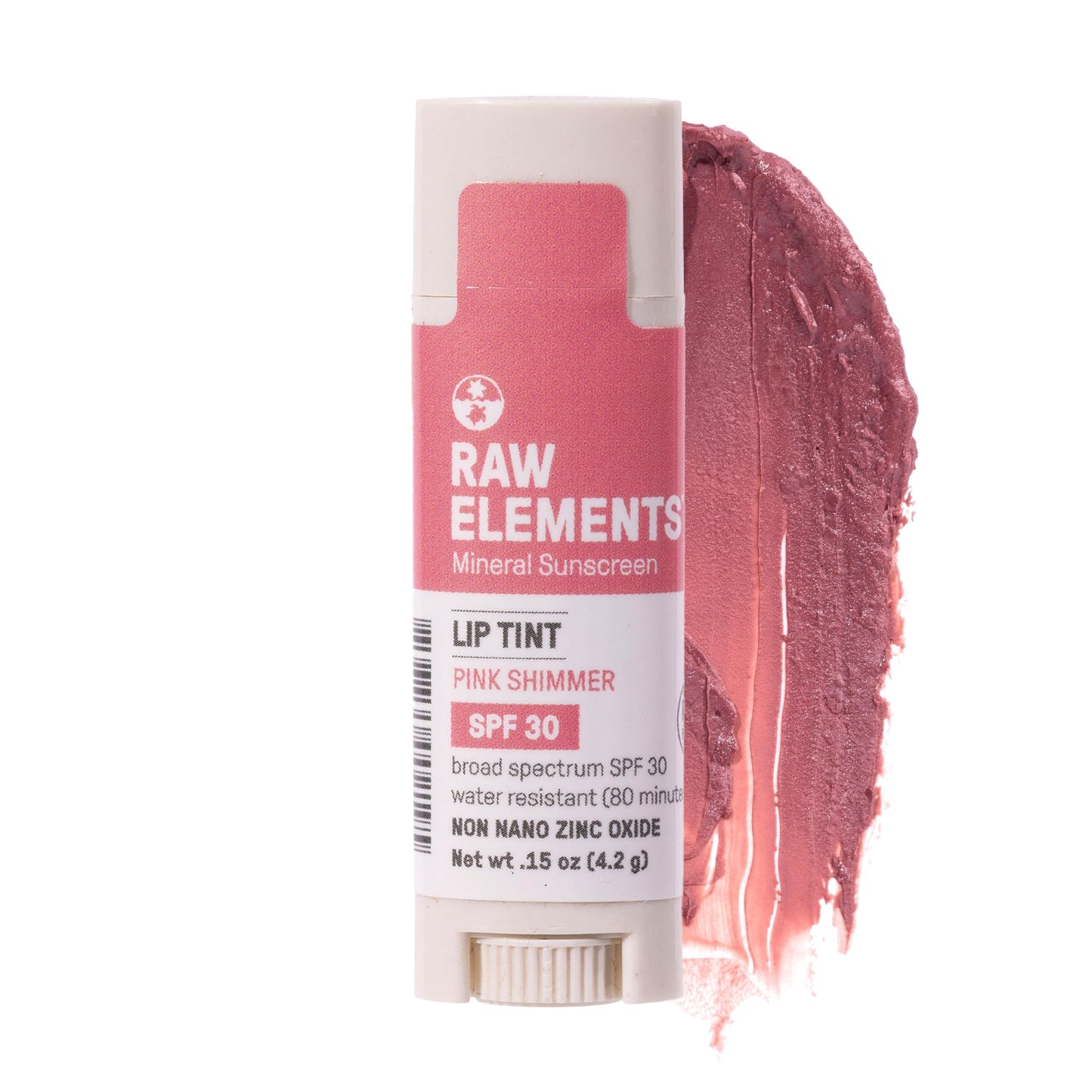Raw Elements Organic Pink Lip Shimmer Zinc Oxide SPF 30+, 0.15oz Beauty and Personal Care Raw Elements
