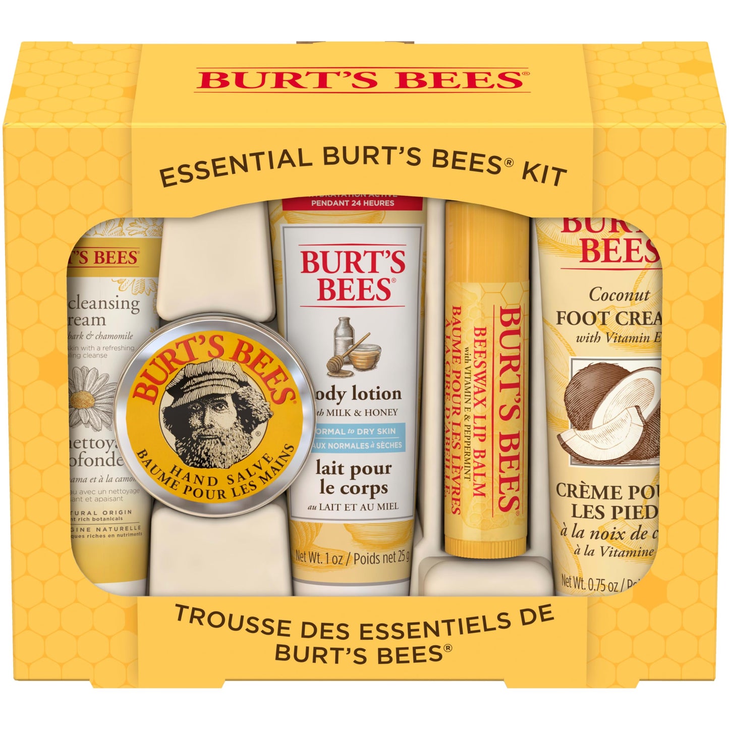 Burt's Bees Gifts Ideas - Essential Everyday Beauty Set, 5 Travel Size Products - Deep Cleansing Cream, Hand Salve, Body Lotion, Foot Cream and Lip Beauty & Personal Care Burt's Bees