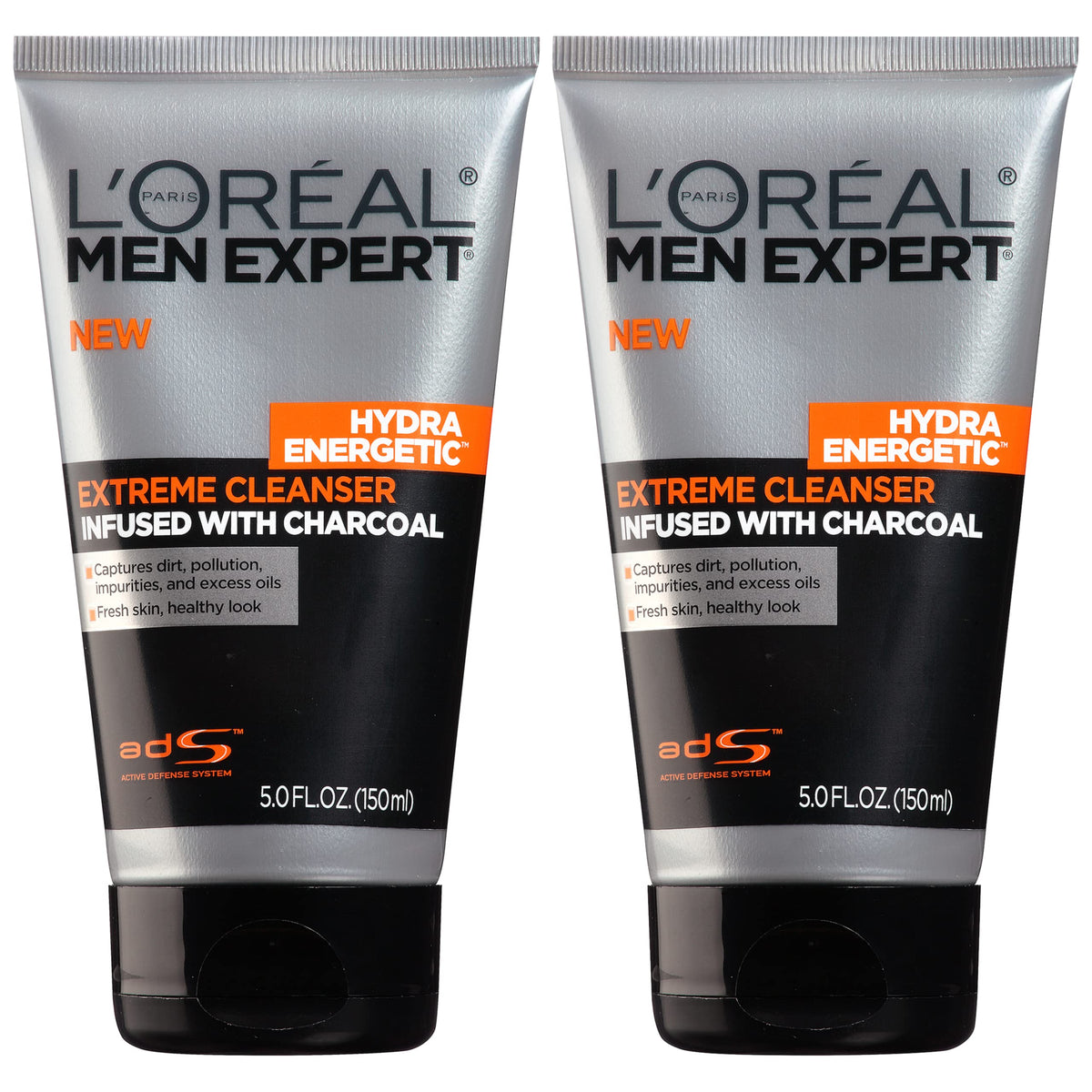 L'Oreal Paris Men Expert Hydra Energetic Daily Facial Cleanser with Charcoal, 2 ct. Beauty & Personal Care L'Oreal Paris