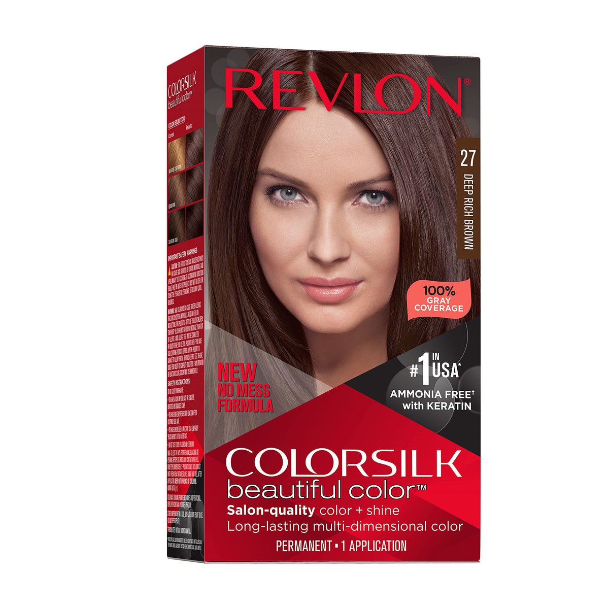 Revlon Colorsilk Beautiful Color Permanent Hair Color, Long-Lasting High-Definition Color, Shine & Silky Softness with 100% Gray Coverage, Ammonia Beauty & Personal Care REVLON