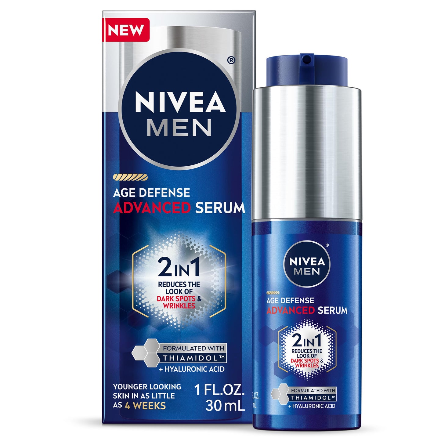 NIVEA MEN Age Defense Advanced Face Serum for Dark Spots with Thiamidol (TM) + Hyaluronic Acid, Fast-Absorbing Face Serum for Men Helps Reduce Look Beauty & Personal Care NIVEA MEN