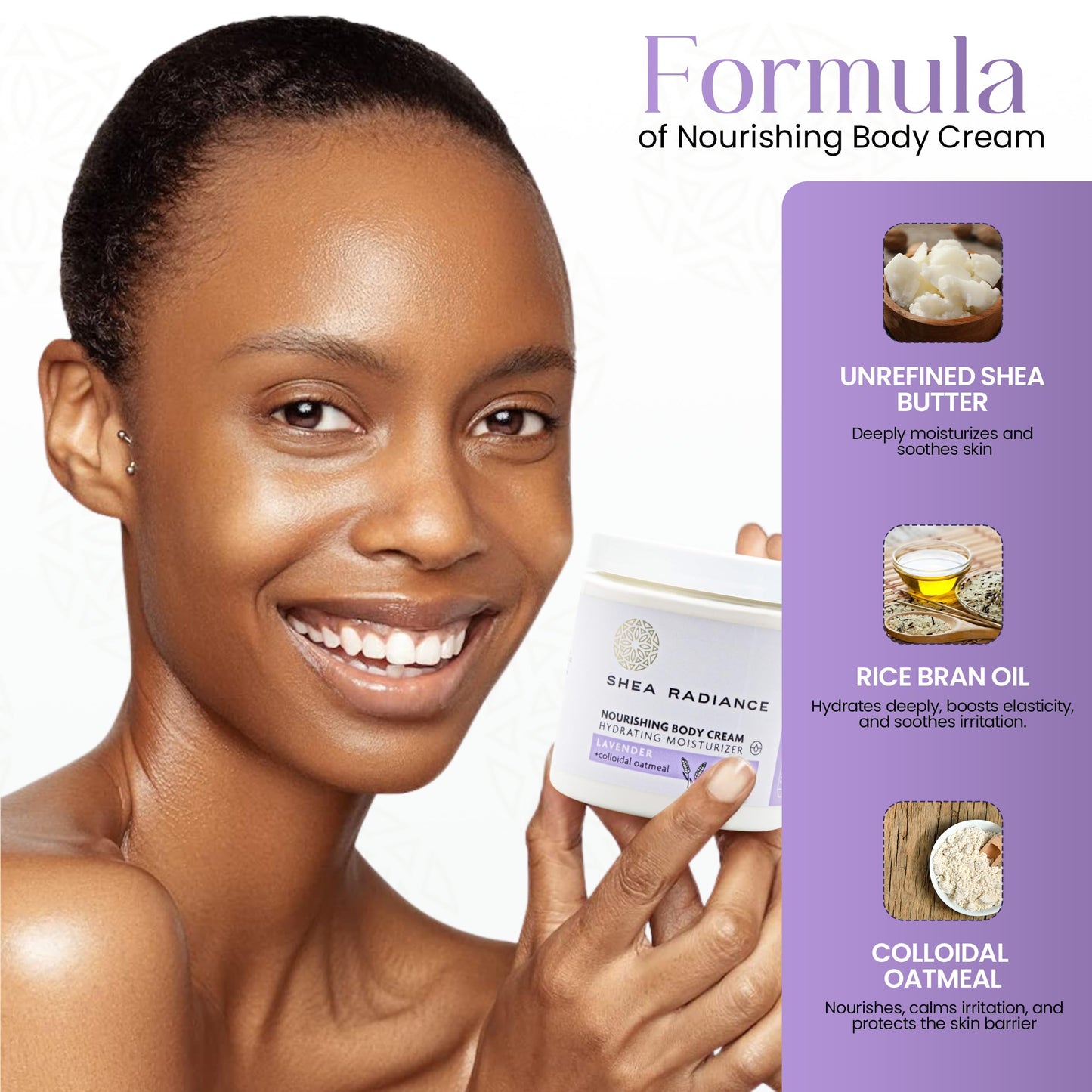 Shea Radiance Nourishing Body Cream with Colloidal Oatmeal | Hydrating Moisturizer for Sensitive Skin | Gentle Hydration with Long Lasting Moisture | Beauty & Personal Care Shea Radiance