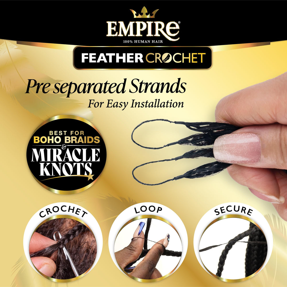 Sensationnel Empire Feather Crochet Braids-Body Wave,18in, 2 DARKBROWN