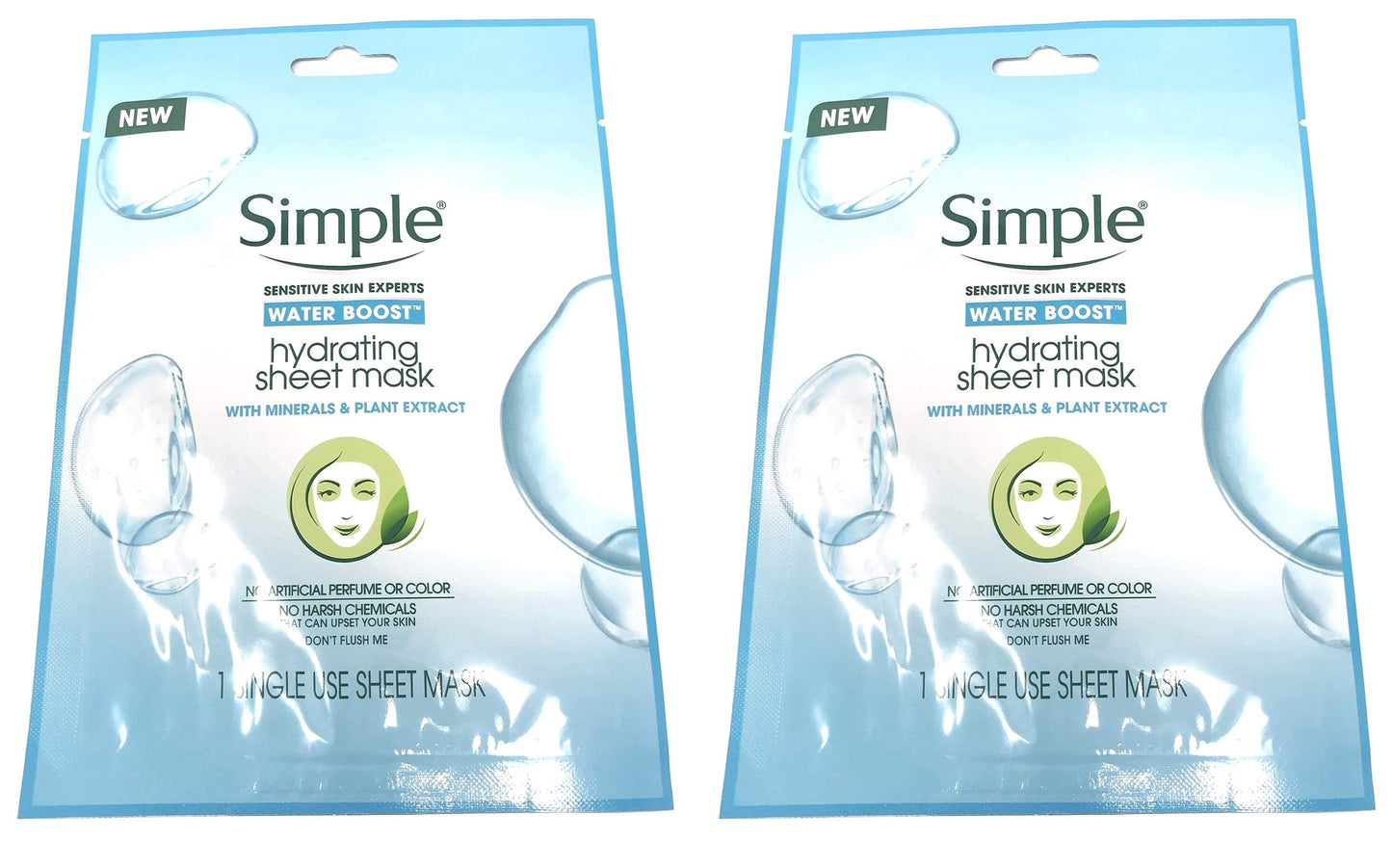 Simple Water Boost Hydrating Sheet Mask, 1 Mask (Bundle of 2) Beauty & Personal Care Simple