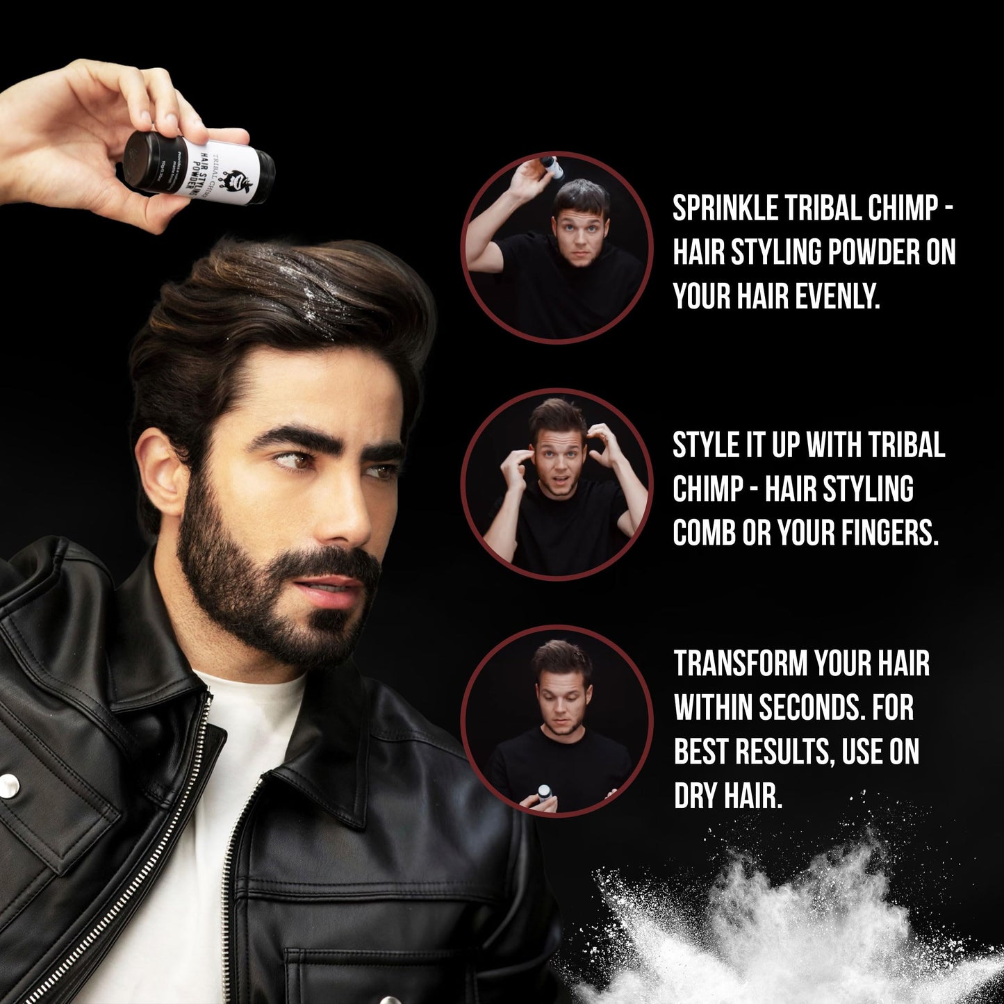 Tribal Chimp Hair Styling Powder for Men & Women - Hair Volumizer & Texture Powder for All Hair Types with Matte Finish - 24H Invisible Hold, Adds Beauty & Personal Care Tribal Chimp