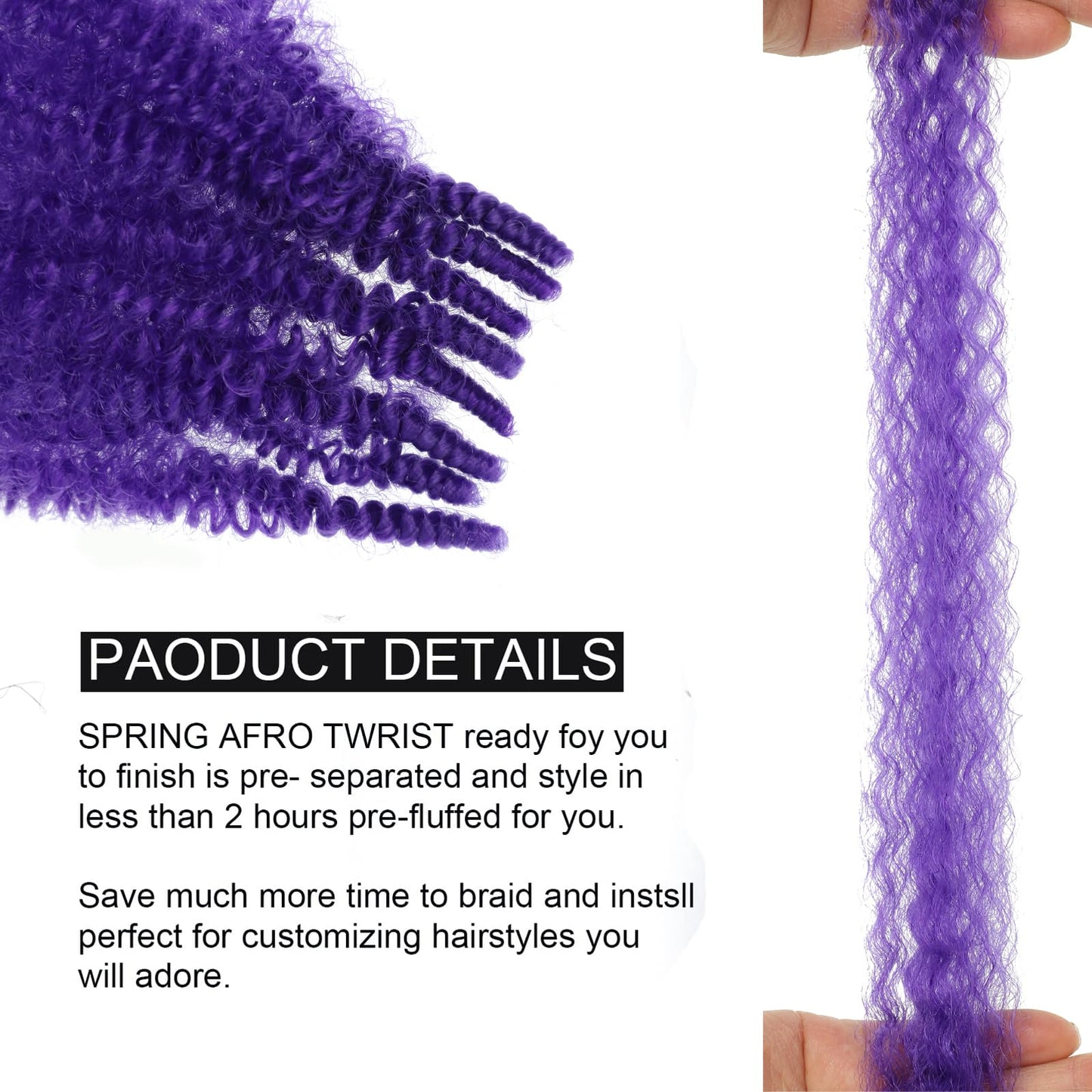 Marley Twist Braiding Hair 8 Packs Springy Afro Twist Hair 10 Inch Pre-Separated Braiding Hair for Distressed Faux Locs Spring Twist Hair Extensions Beauty and Personal Care kossys