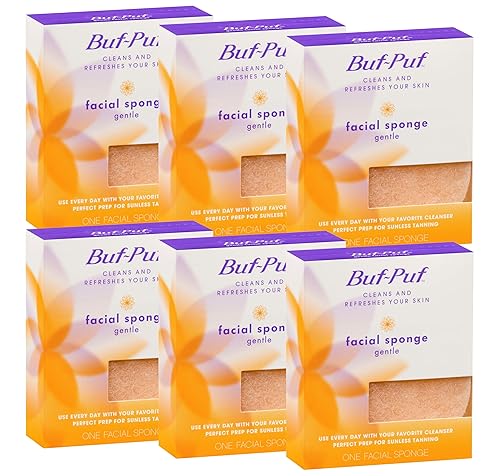 Buf-Puf Gentle Facial Sponge, Dermatologist Developed, Removes Deep Down Dirt & Makeup That Causes Breakouts and Blackheads, Reusable, Exfoliating, 6 Beauty & Personal Care Buf-Puf