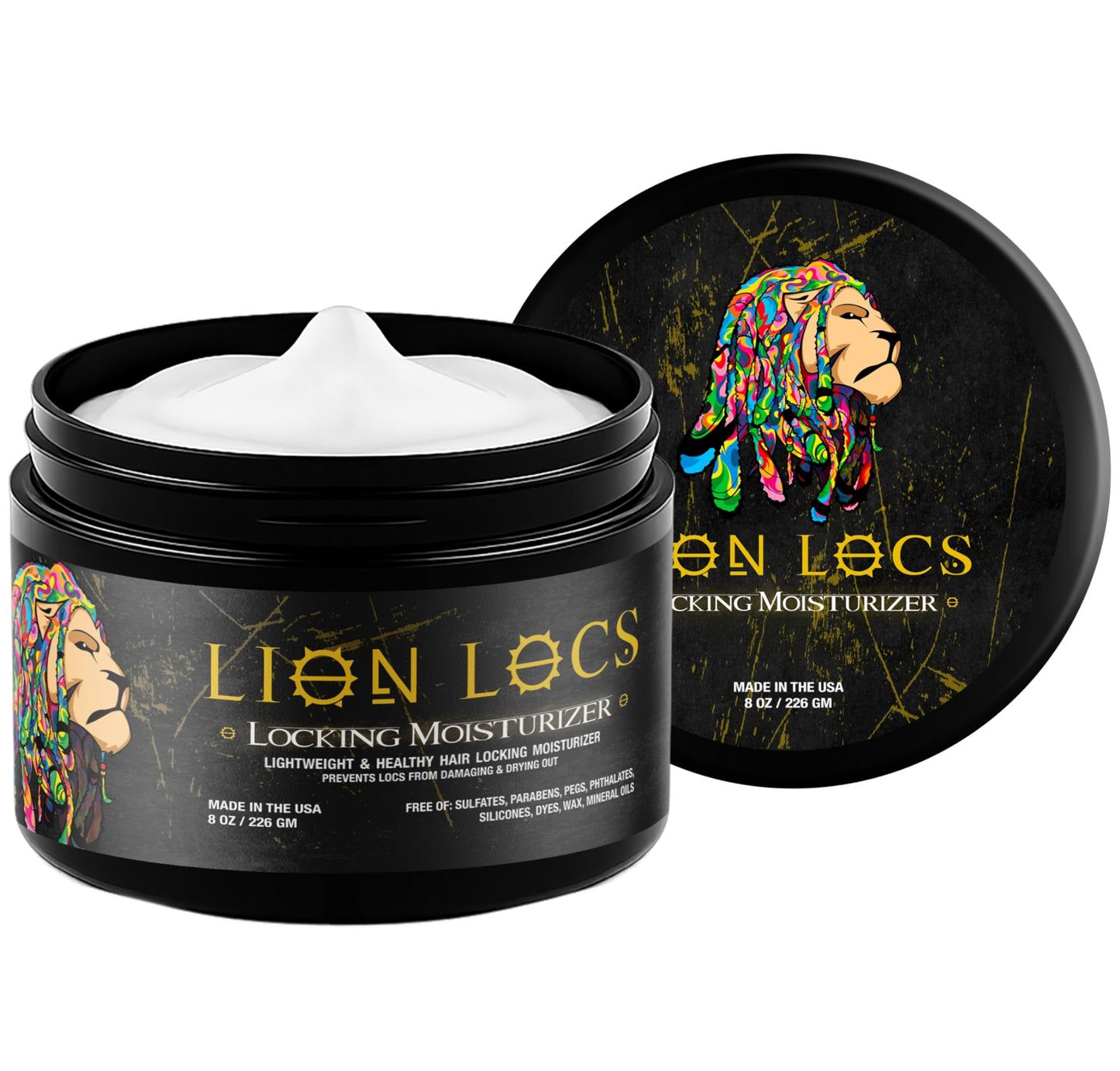 Lion Locs Hair Locking Dreads Moisturizer for Dreadlocks, Locks, Microlocs, Interlocks, Braids, Fauxlocs, Sisterlocks | - Large Container Residue Beauty & Personal Care Beard Gains